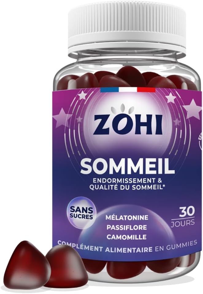 ZOHI - Sleep Supplement - Sleep Gummies Promoting Sleep and Sleep Quality - Melatonin - 60 Fruit Gums Strawberry Flavour Sugar Free - Vegan - Made in France - Image 2