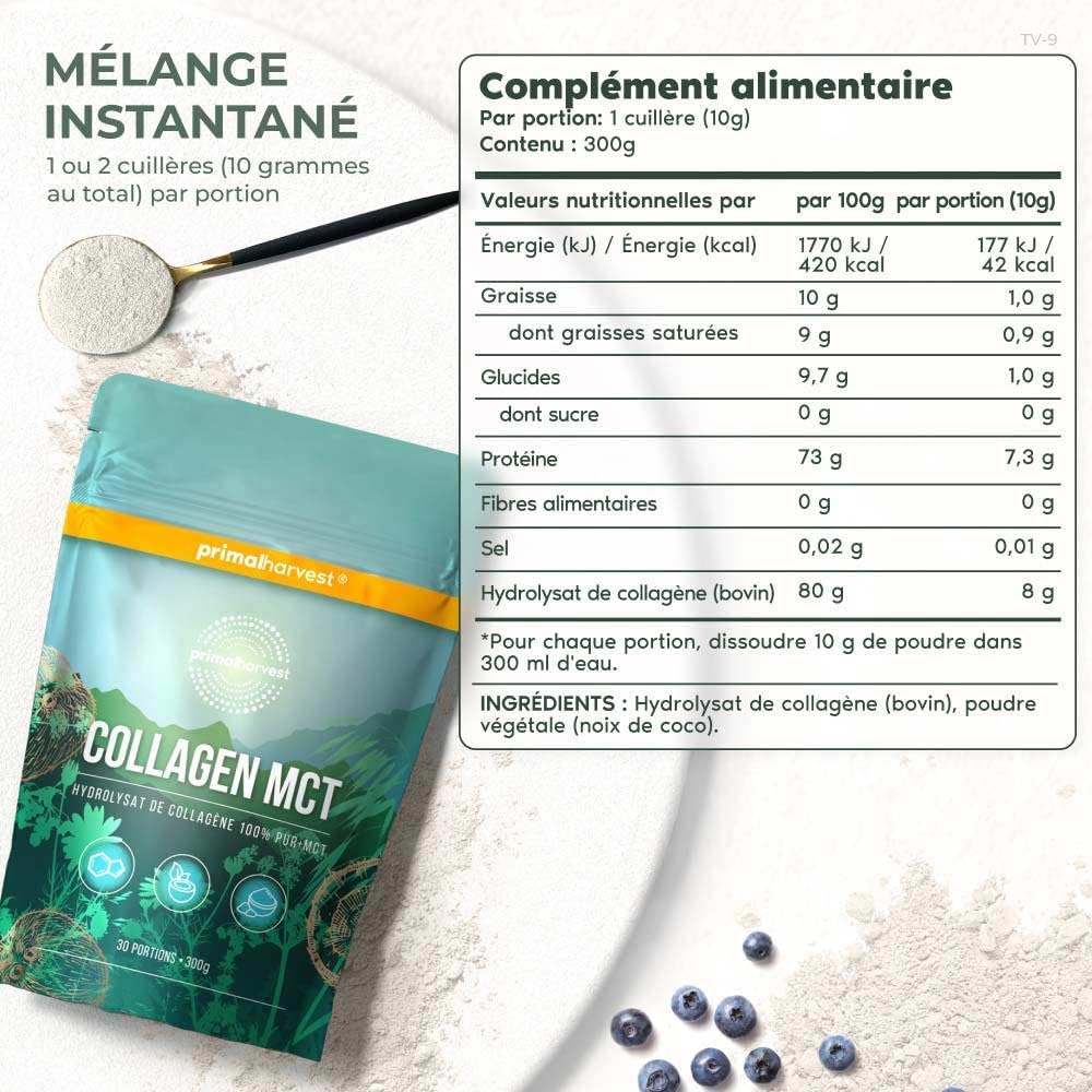 Primal Harvest Collagen powder - 30 servings Premium Collagen Complex - sustainable grass feed - collagen hydrolyzate - neutral taste & optimal solubility (1 Bag (30 Servings), MCT) - Image 3