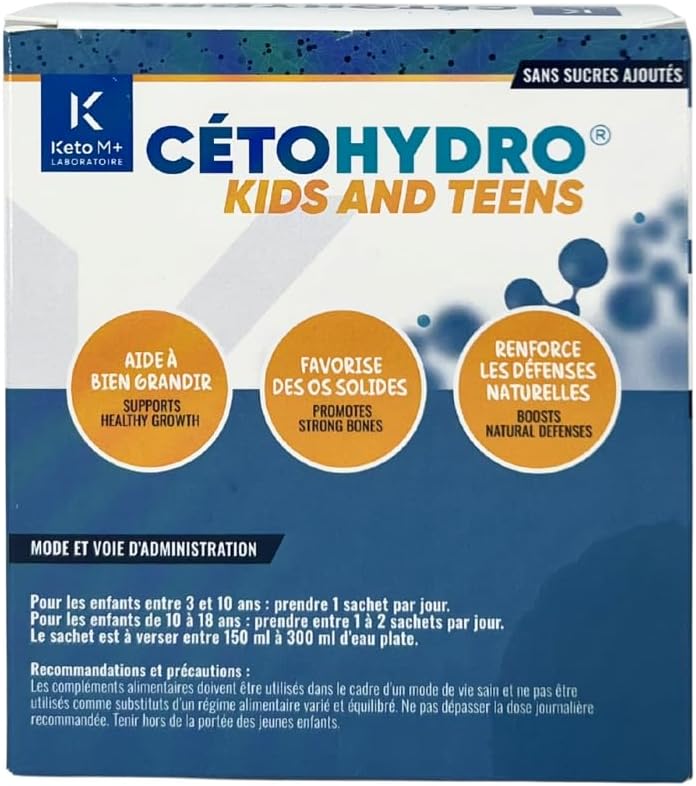 CETOHYDROKIDS Hydration & Immunity for Children - Sugar Free - Electrolytes, Probiotics & Lactoferrin - Peach Flavour - 15 Sachets - Image 3