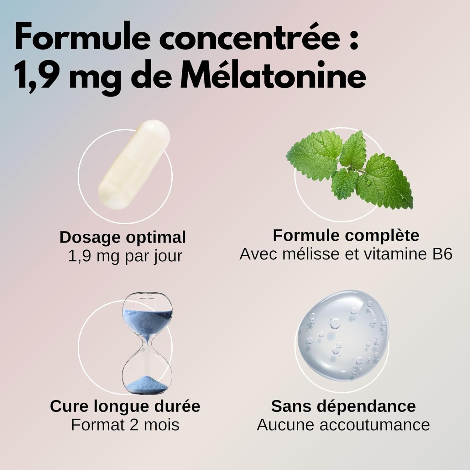 Melatonin 1.9 mg | Repairing Sleep, Fast Sleep & JetLag | With Melissa & Vitamin B6 | 2 Months - 60 Capsules | Vegan & Made in France Food Supplement | NUTRILOGY - Image 4