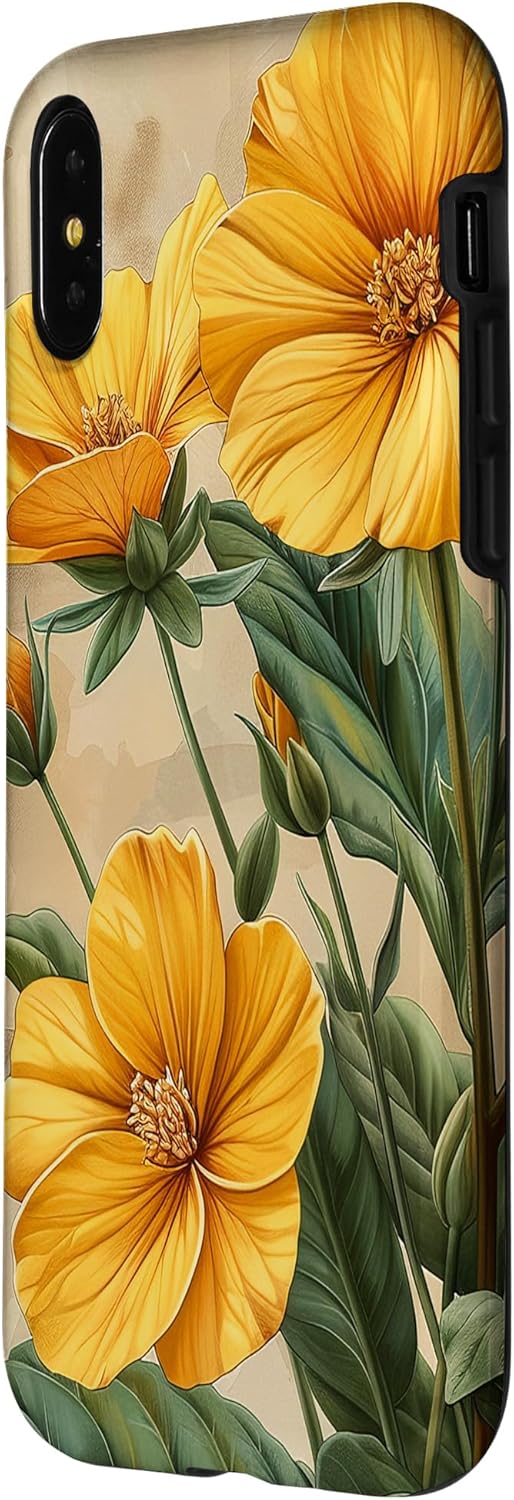 Coque pour iPhone X/XS Graphique Cottagecore Fleur d'onagre - Image 3