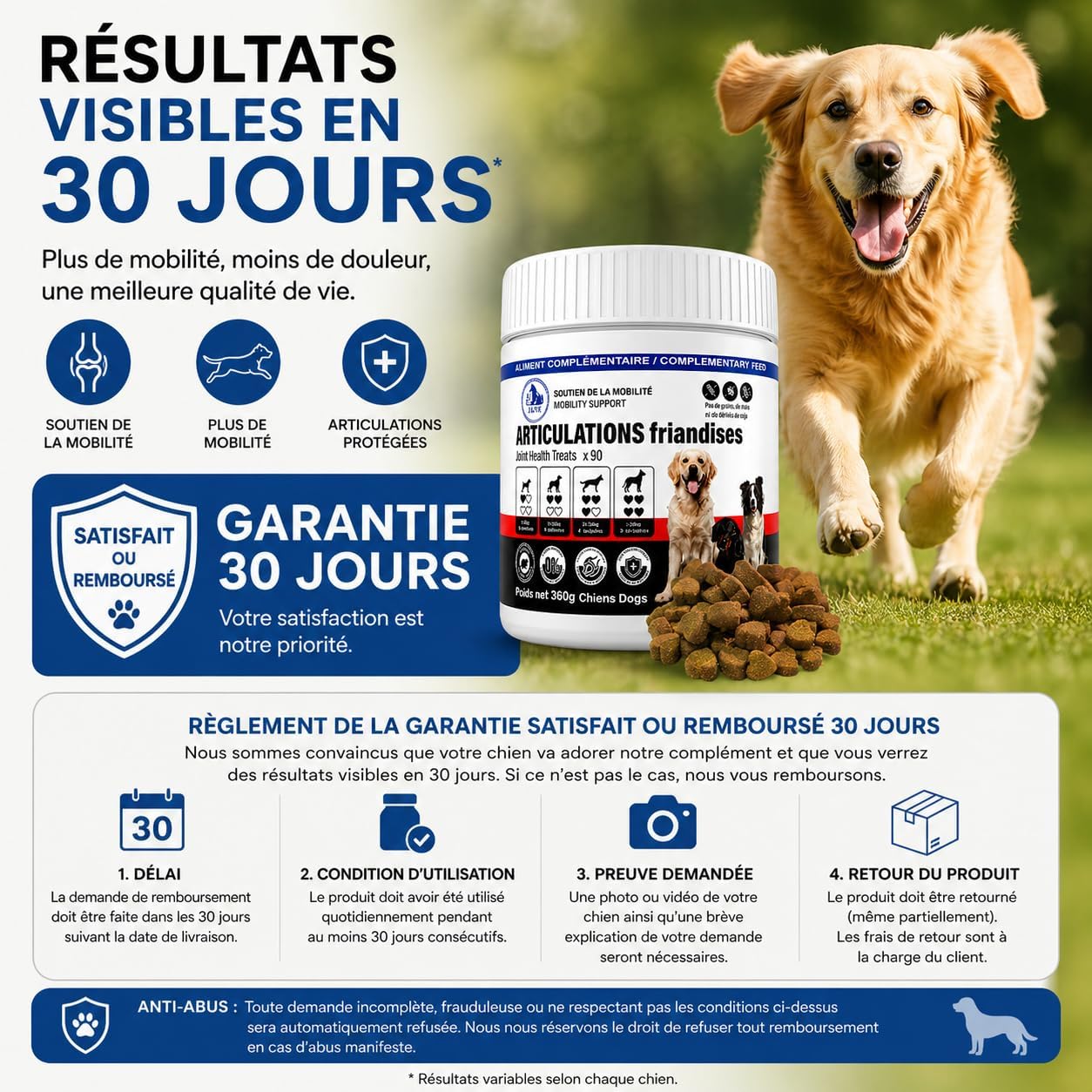 Dog Joint Treats – Relieves Stiffness & Pain – Glucosamine + Chondroitin – Improved Mobility in 30 Days – 90 Chicken Flavoured Bites – JAYZ - Image 4