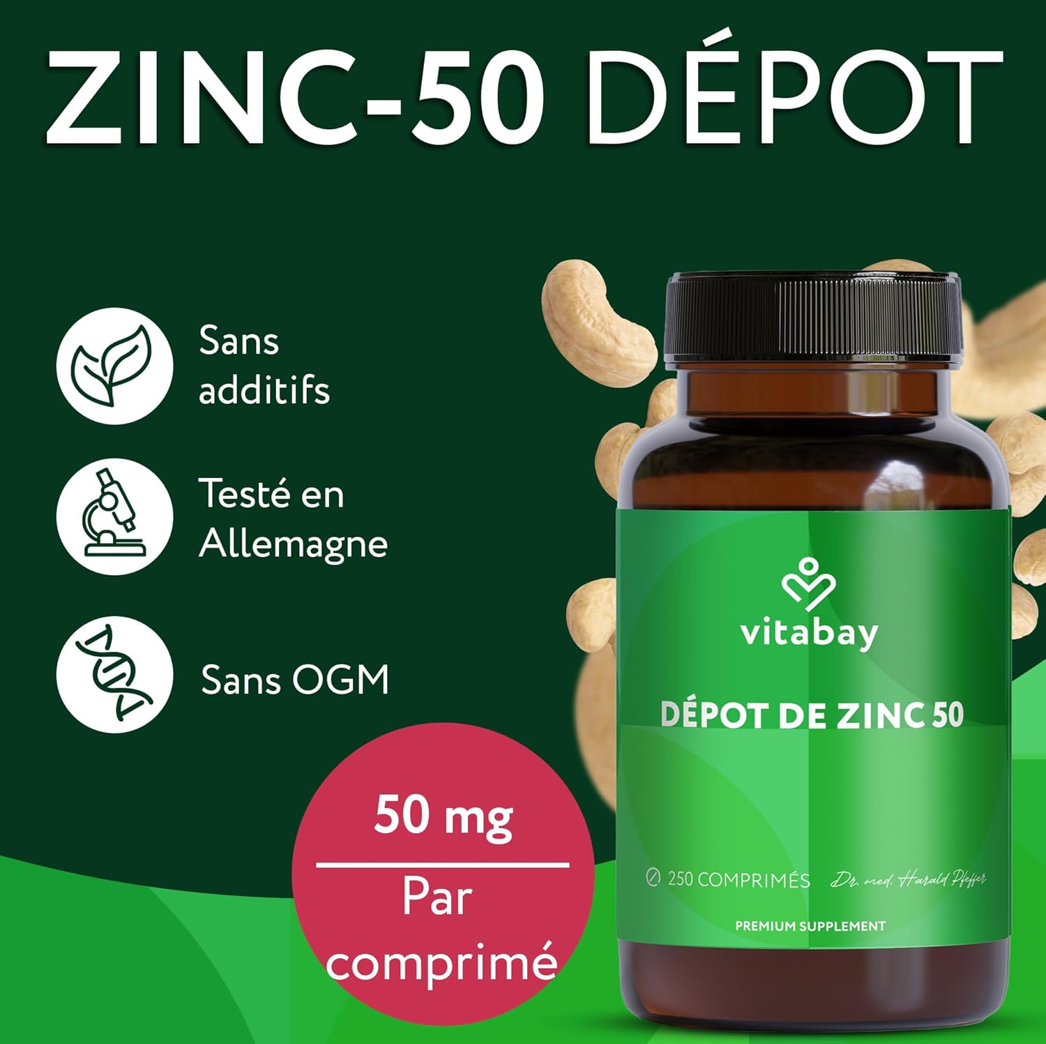 Vitabay Zinc 50 mg High Dose - 250 Vegan Snap-Off Tablets - Zinc Gluconate for Immunity, Skin, Hair & Nails - Laboratory Tested in Germany - 16 Months Reserve - Image 4