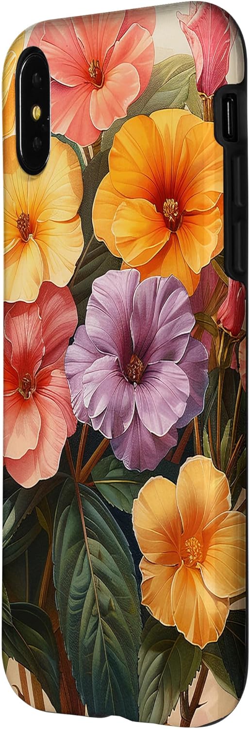 Coque pour iPhone X/XS Bouquet d'onagre floral aux couleurs pastel graphique - Image 3
