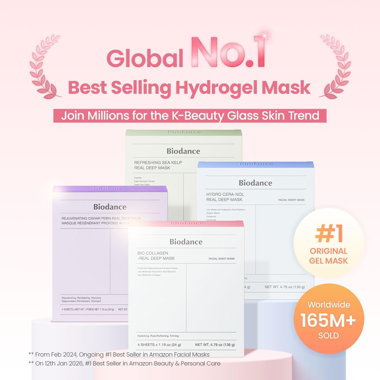 BIODANCE Bio-Collagen Real Deep Mask, Hydrogel Mask, Pore Minimization, Elasticity Enhancement, Korean Skincare | 1.19 oz (1.19 oz) x 4 pcs - Image 3