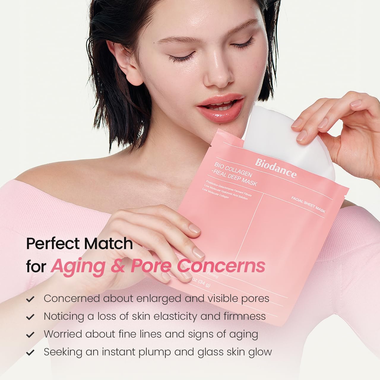 BIODANCE Bio-Collagen Real Deep Mask, Hydrogel Mask, Pore Minimization, Elasticity Enhancement, Korean Skincare | 1.19 oz (1.19 oz) x 4 pcs - Image 7