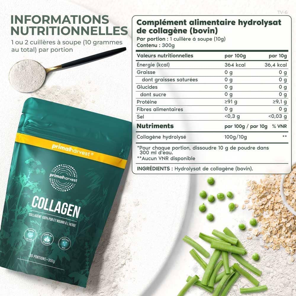 Primal Harvest Collagen Powder - 30 Servings Premium Collagen Complex - Sustainable Herb Feed - Collagen Hydrolysate - Neutral Taste & Optimal Solubility (1 Pack, Neutral) - Image 3