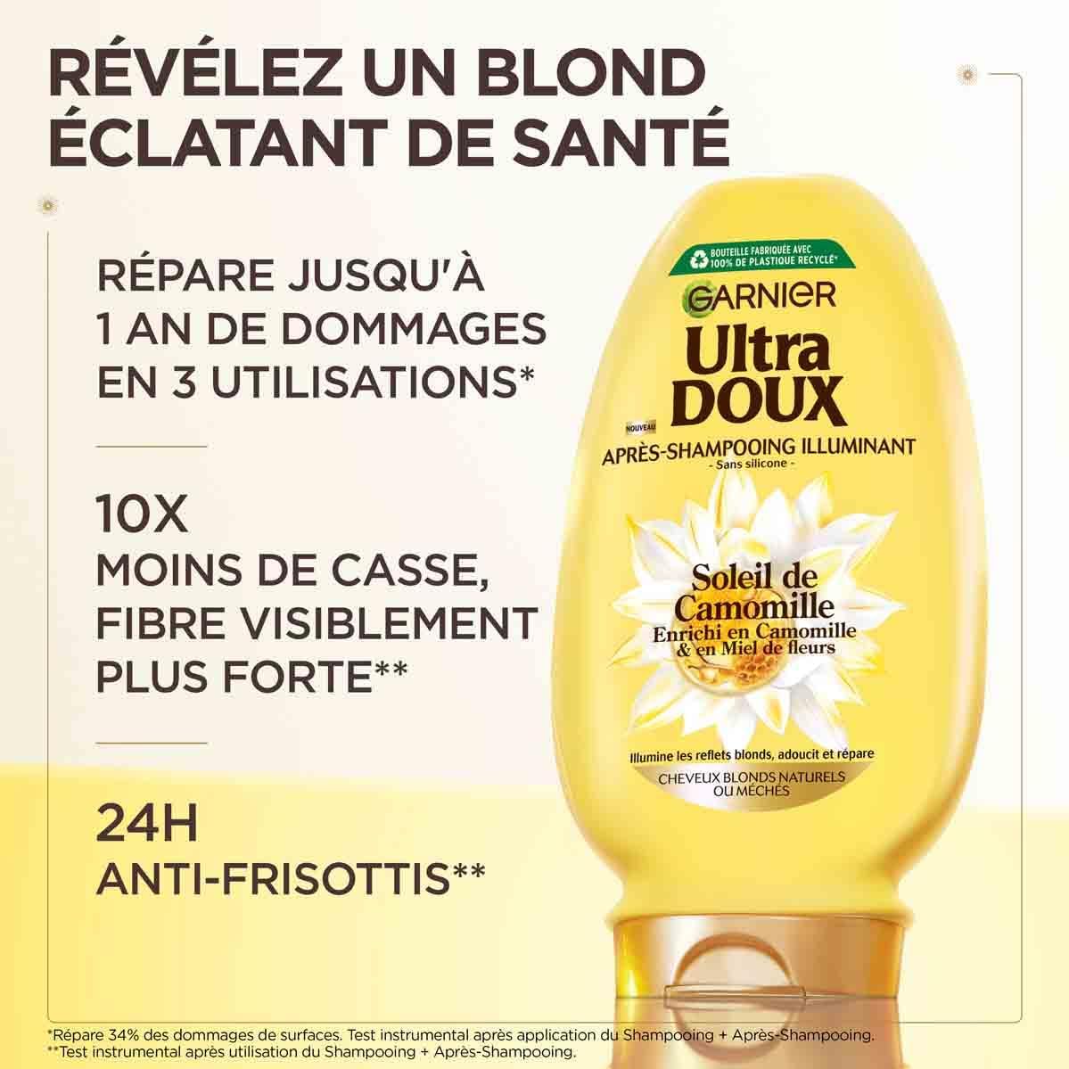 Garnier Ultra Doux Illuminating Conditioner Chamomile 250ml - Image 3