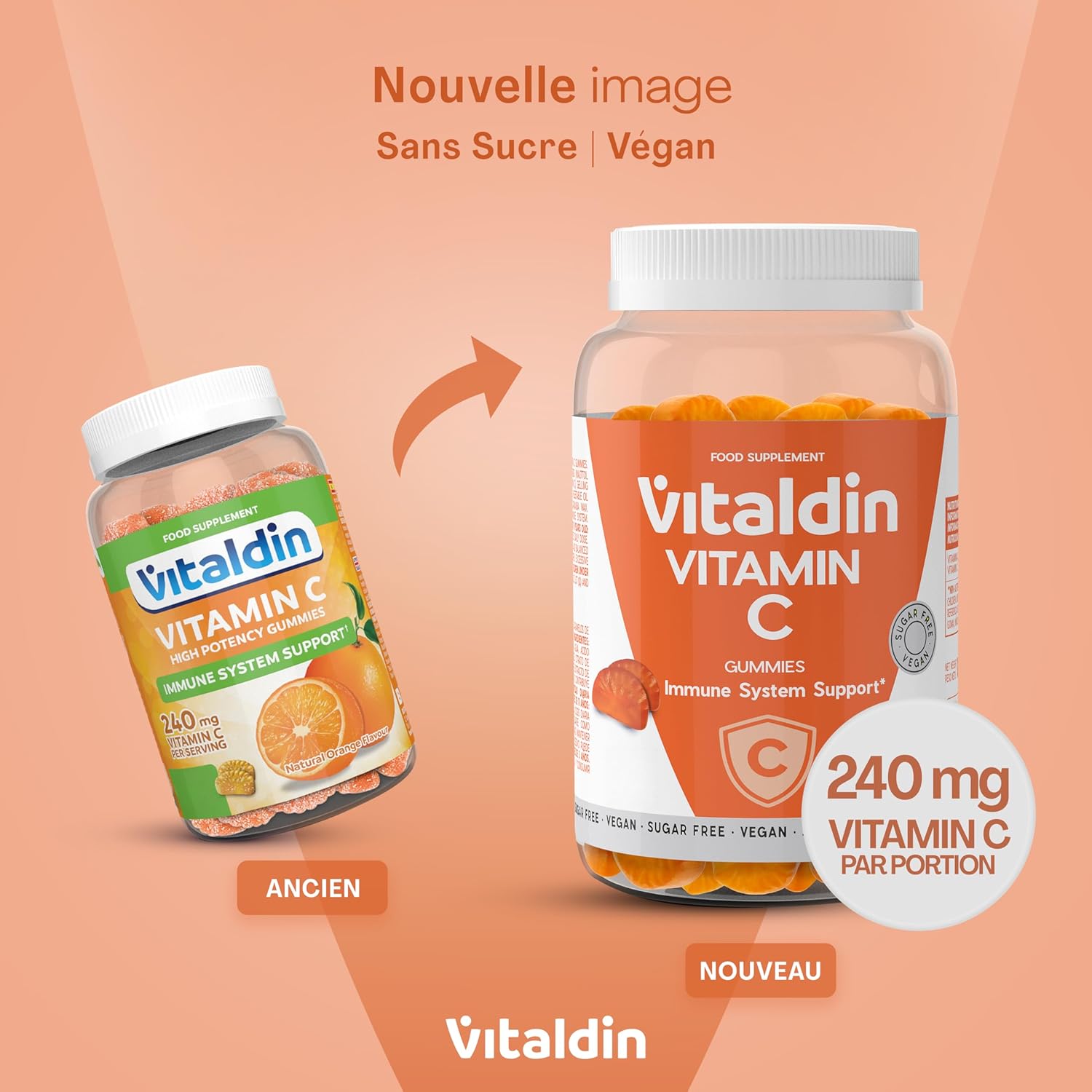 VITALDIN Gummies Vitamin C - 240mg Per Dose - Kids & Adults - Boosts Immunity & Reduces Fatigue - Vegan, Sugar Free, Gluten Free - Orange Flavour - 70 Gummies - Image 7