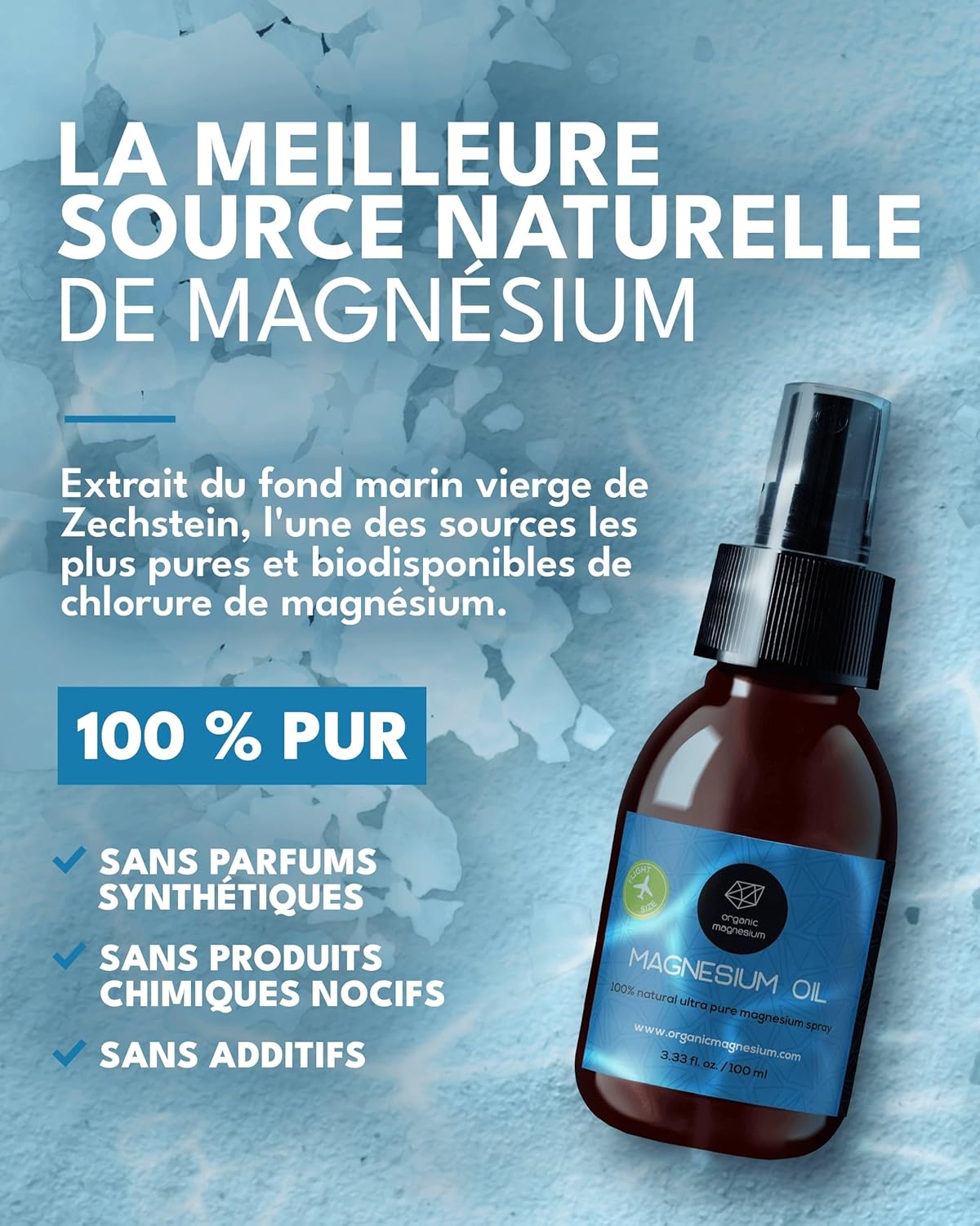 Ultra Pure Magnesium Oil Spray 100 ml - 100% Pure Natural Zechstein Oil from Organic Magnesium | Perfect for Sports and Muscle Relaxation | Chloride Oil Concentrate - Image 4