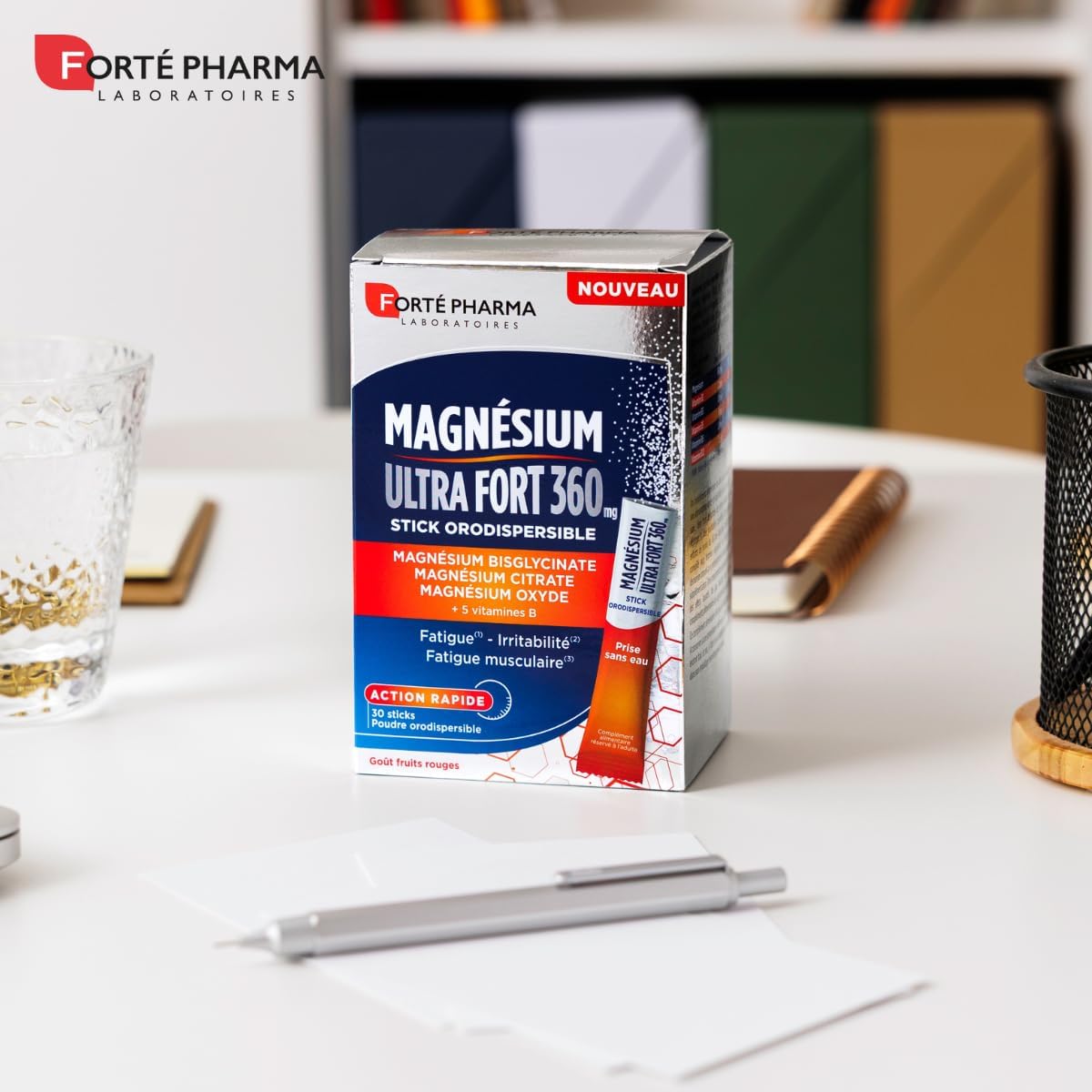 Forté Pharma - Magnesium Ultra Strong 360 - Energy booster, Irritability, Muscle fatigue, Fast action - 3 magnesium sources including bisglycinate, 5 B vitamins - 30 orodispersible sticks, 1/day - Image 6