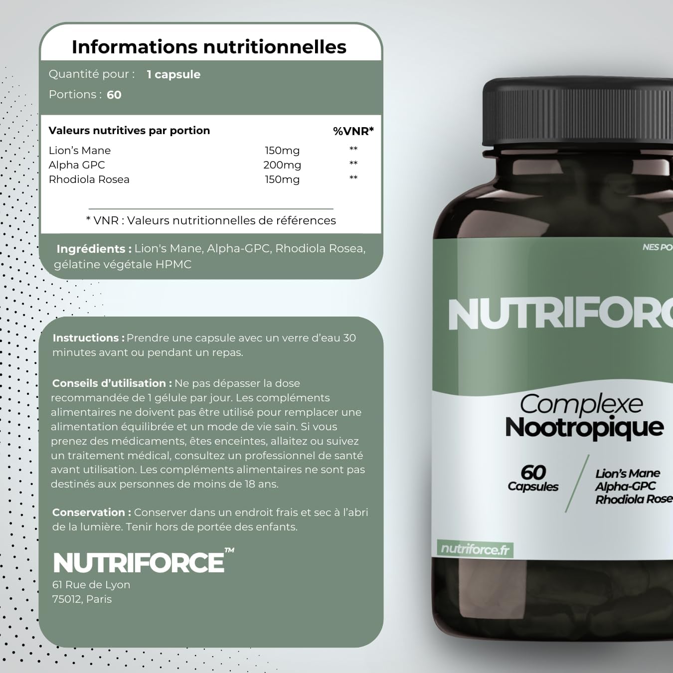 Nootropic Complex - Natural Supplement - Powerful and Minimalist Formula - Image 6