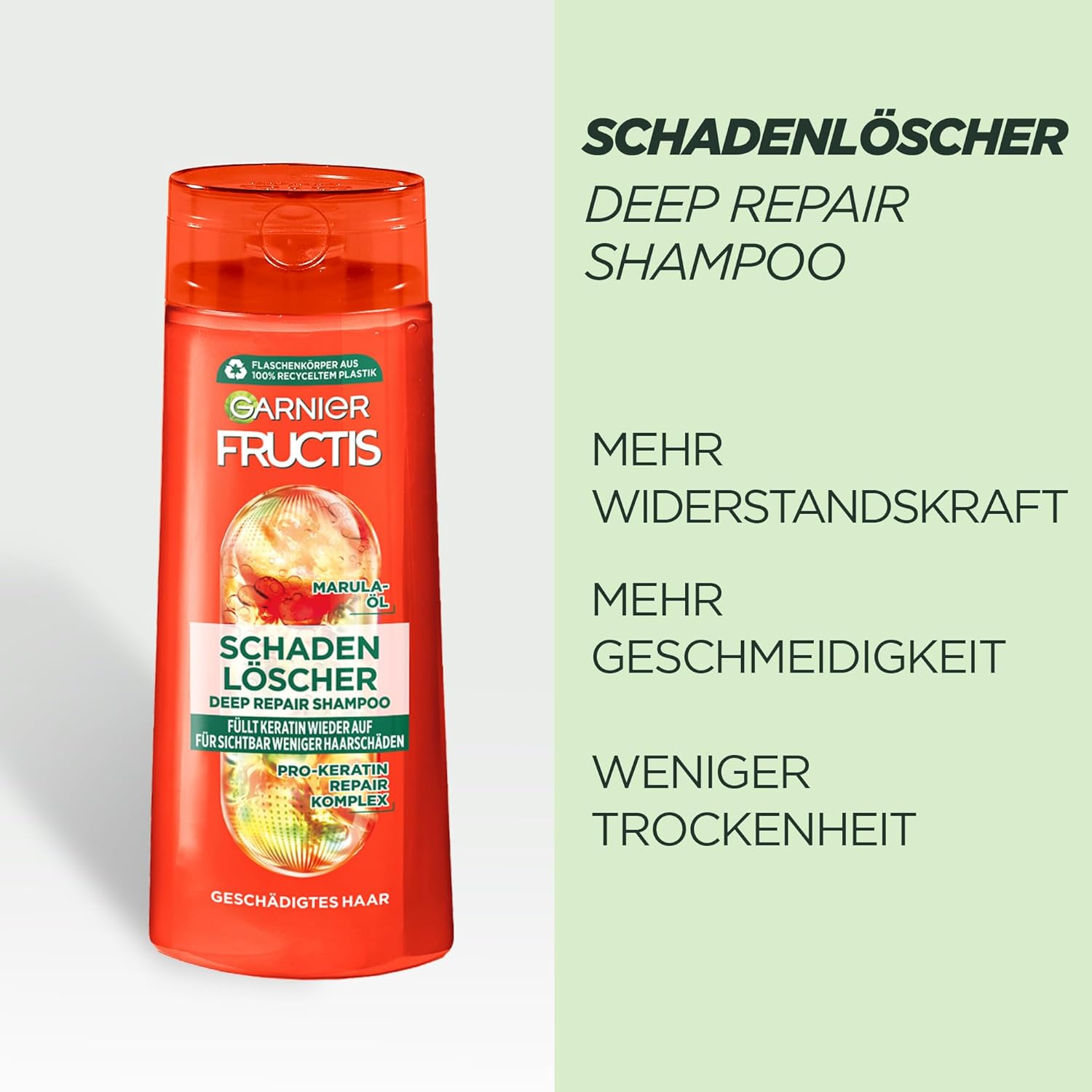 Garnier Fructis 4 x Fire Extinguisher Bottles for Damaged Hair with Pro-Keratin and Marula Oil, Shampoo 250ml, Conditioner 200ml, Curing 200ml, Mask 320ml - Image 8