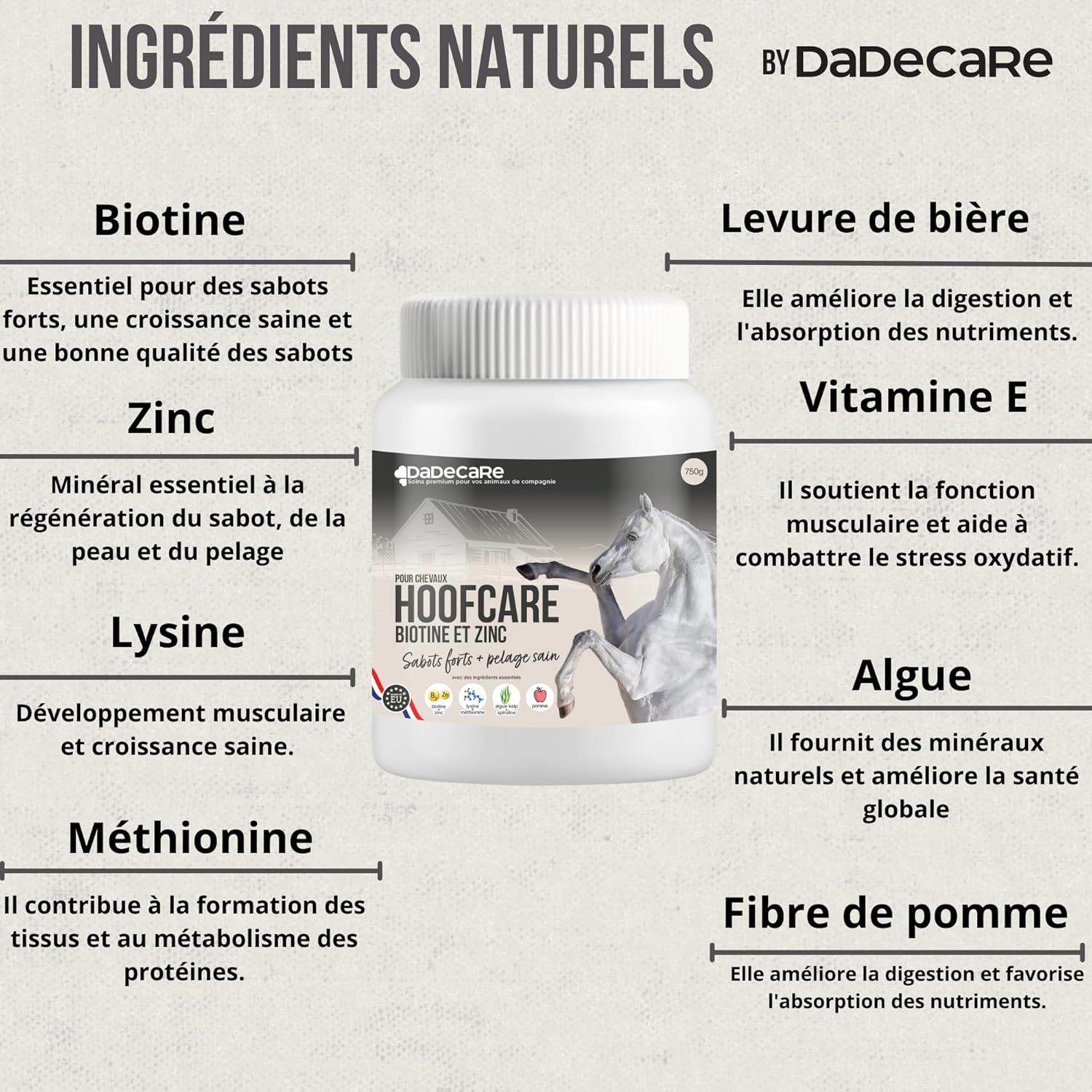 Hoofcare Biotin & Zinc for Horse Helmets 750g - Strong Clogs & Natural Growth - Ideal for Fragile Helmets, Coat Change & Sporty Horses - Hoof & Skin Care - Image 6