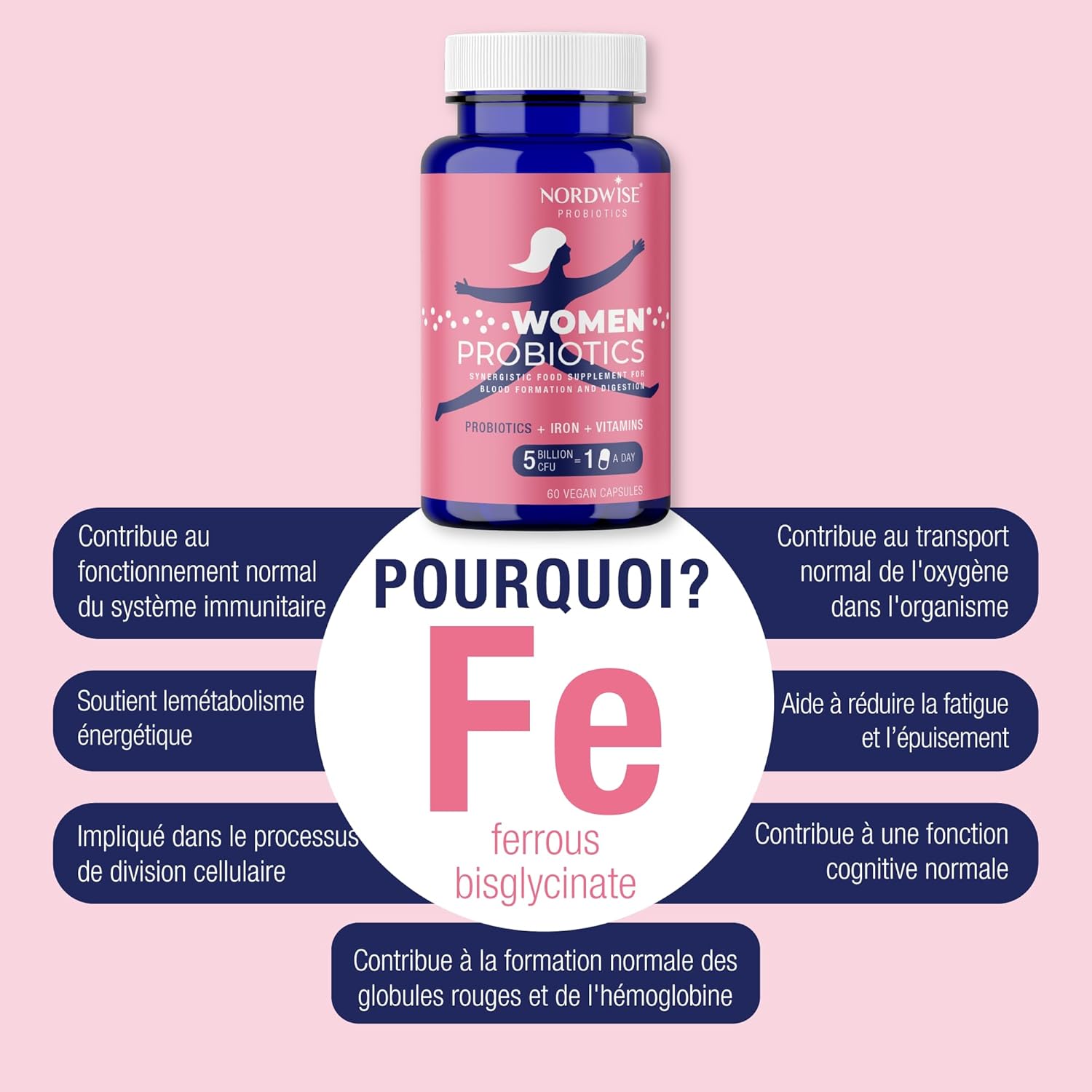 Nordwise Women's Probiotics - Improve Your Gut Health I Pure Vegan Formula I Effective 5 Billion CFU I 60 Capsules I 2 Month Supply - Image 6