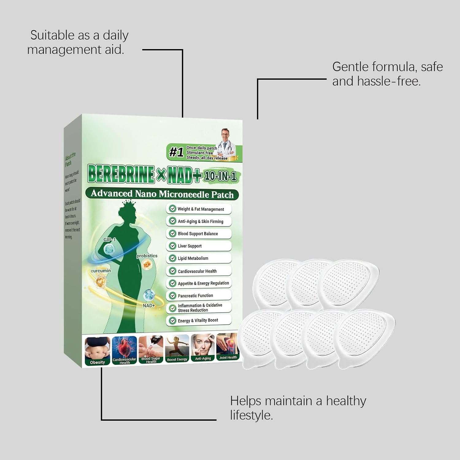10 in 1 Natural Ingredients Daily Body Patches Ultra Thin Invisible Targeted Action for Men and Women - Image 9