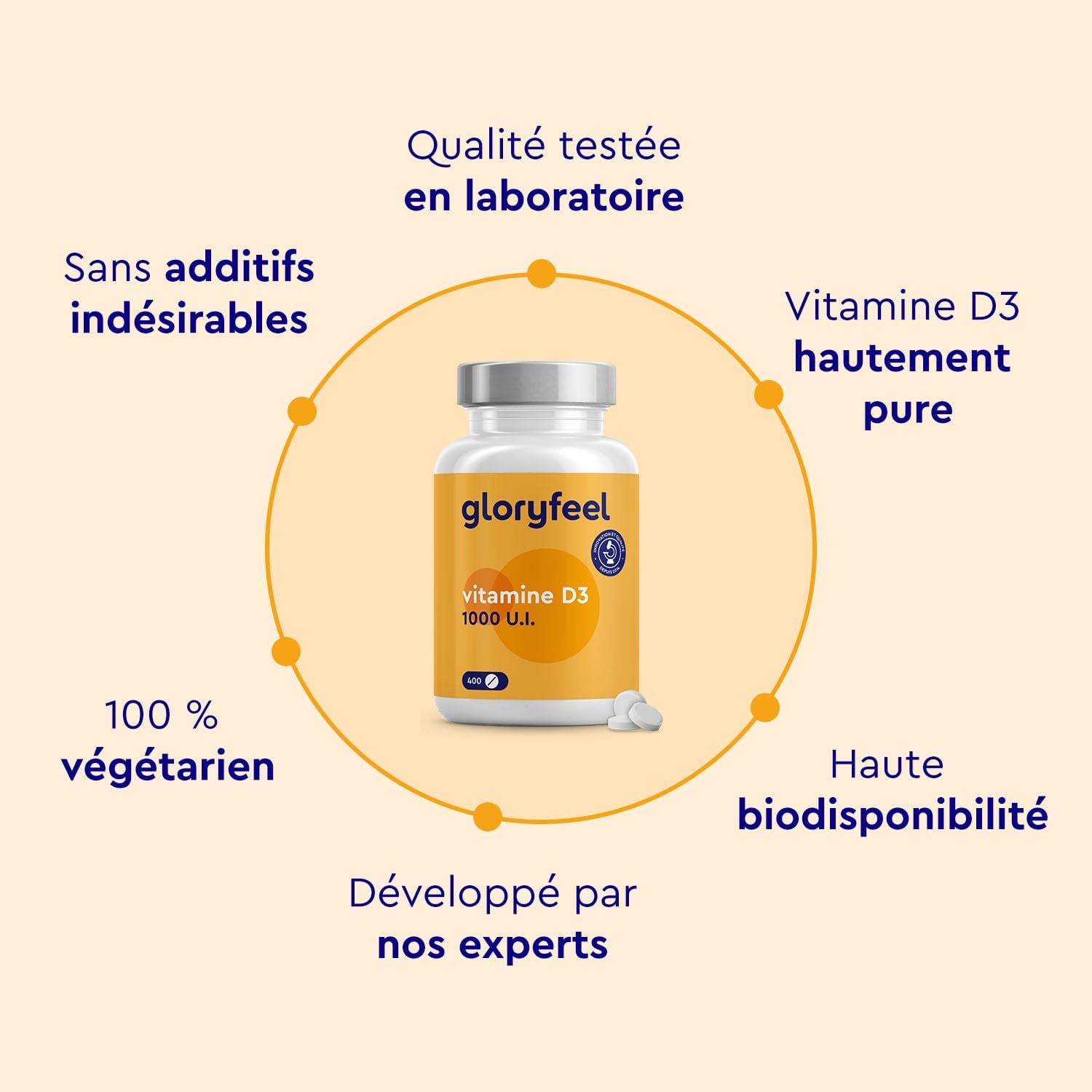 Vitamin D3 400 Tablets (13 months) High Dosed, Vitamin D3 for the Immune System, Vitamin D 1000 IU (25 mcg) per Tablet, Supports Bones, Teeth, and Muscles*, No Additives - Image 9