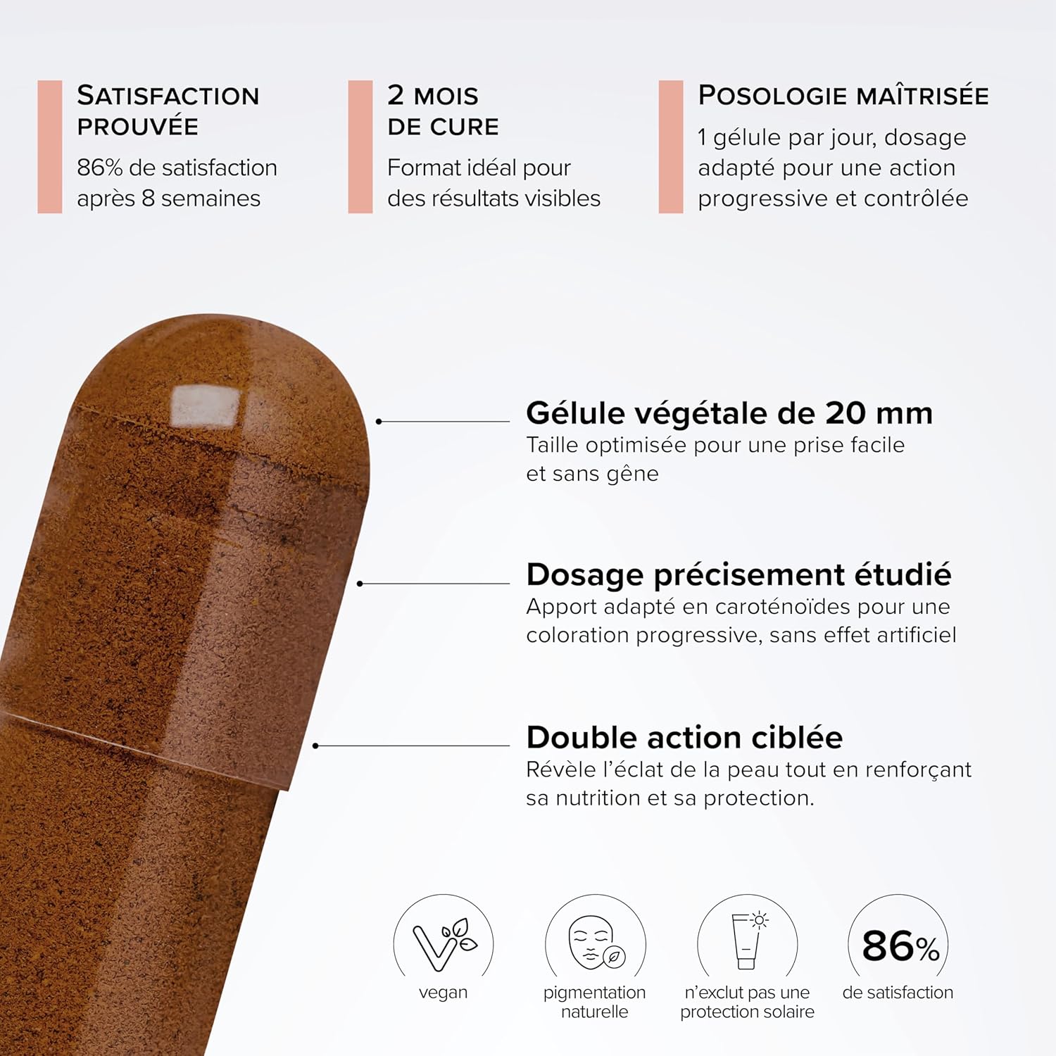Natural & Intense Self Tanning - 86% Satisfaction After 60 Days, Natural Pigments - Tan & Bright Skin Tone Without Sun - Beta Carotene, Vitamins D & E - 60 Capsules - Vegan - Beyond Elements - Image 6
