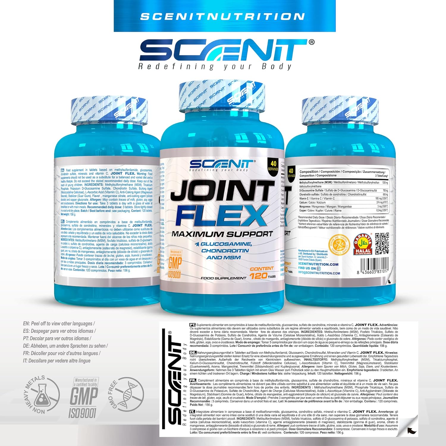 Glucosamine Chondroitin MSM - Joint Flex - 120 tablets - Chondroitin Glucosamine - Glucosamine Chondroitin MSM Complex - Glucosamine Chondroitin Complex - Painful Joints - Image 3