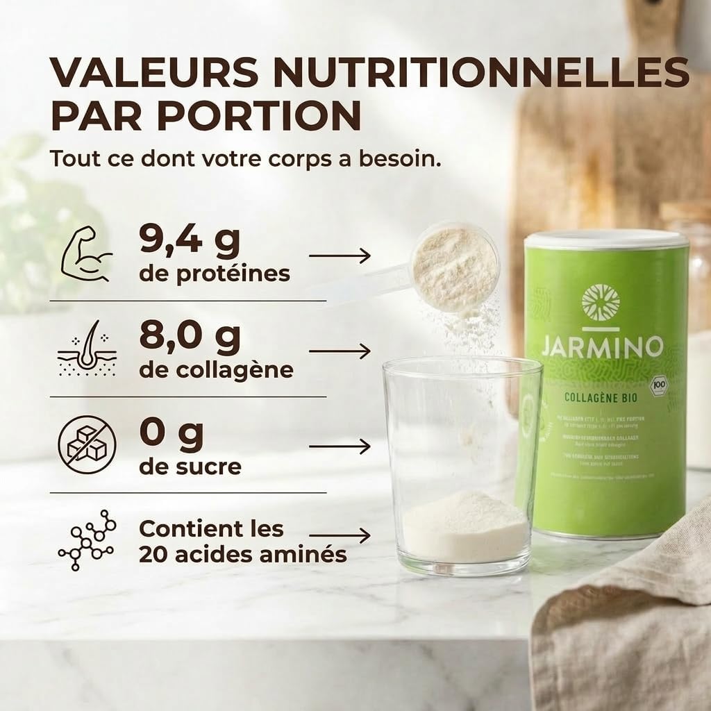 JARMINO Organic Collagen | Collagen Powder More Natural | Collagen Peptides | No Additives | 300g - Image 4