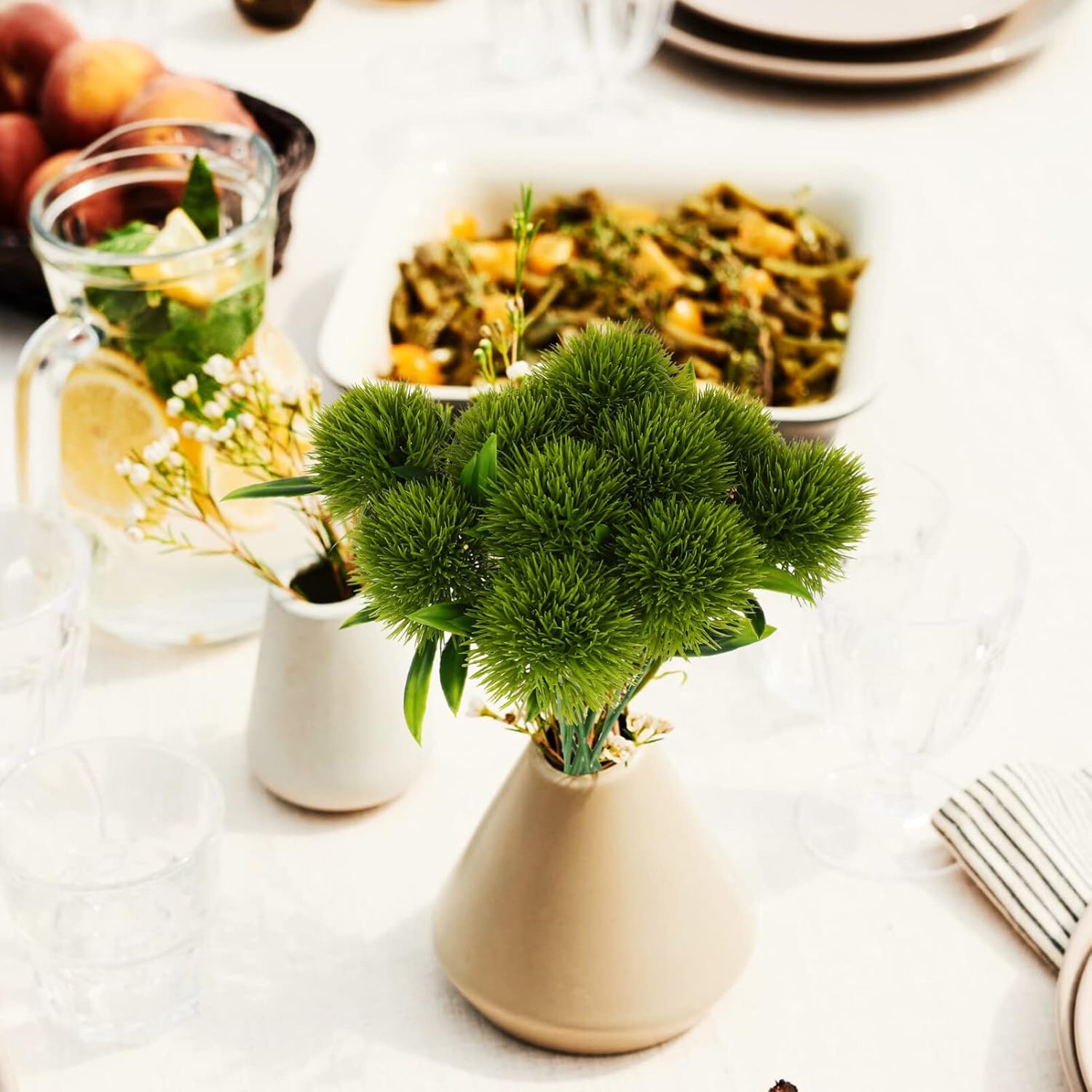Healifty Artificial Dandelion Plants 10 Pack Artificial Flower Bouquets for Wedding Home Garden Office Wedding Table Decoration (Green) - Image 8