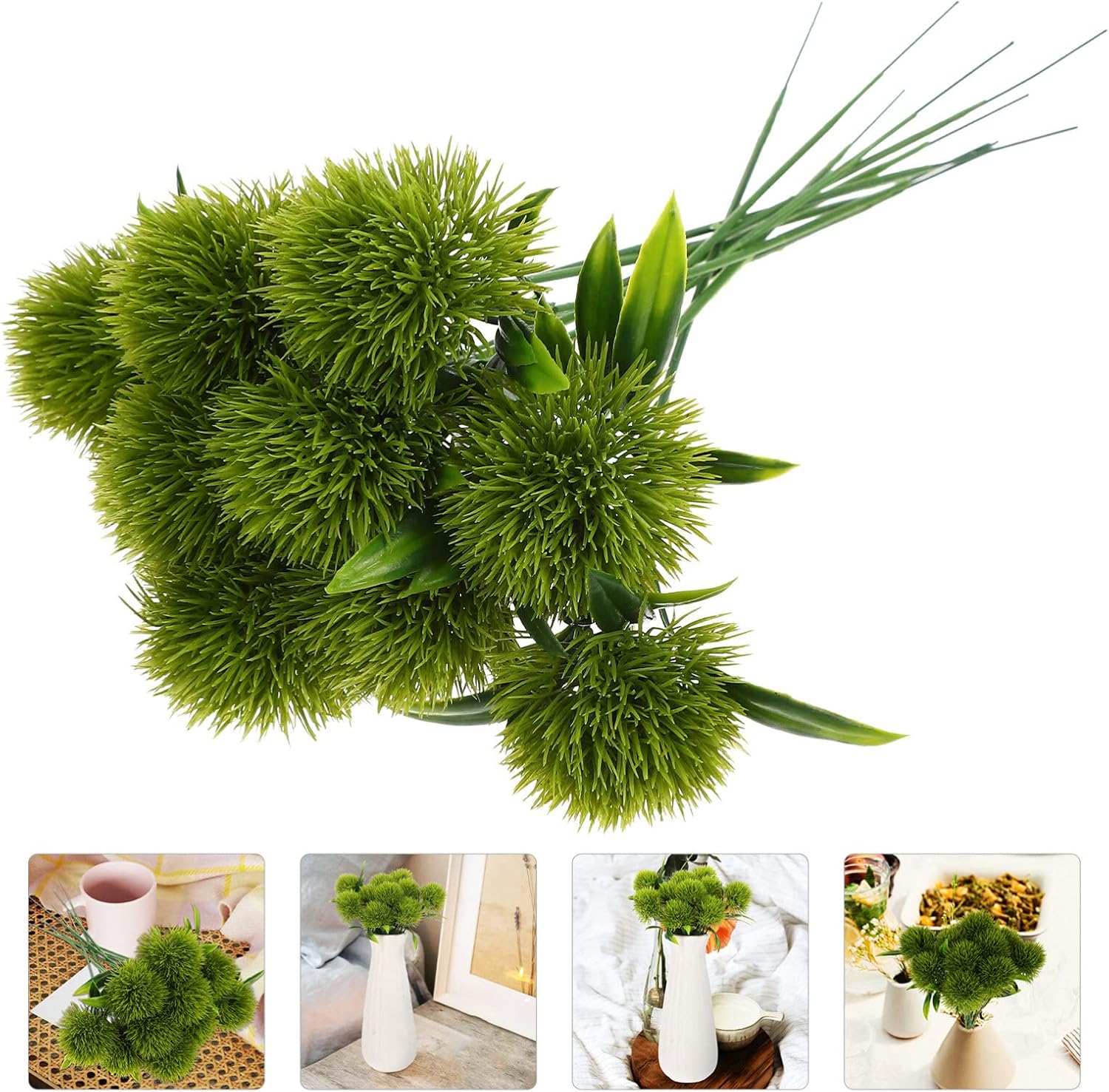 Healifty Artificial Dandelion Plants 10 Pack Artificial Flower Bouquets for Wedding Home Garden Office Wedding Table Decoration (Green) - Image 10