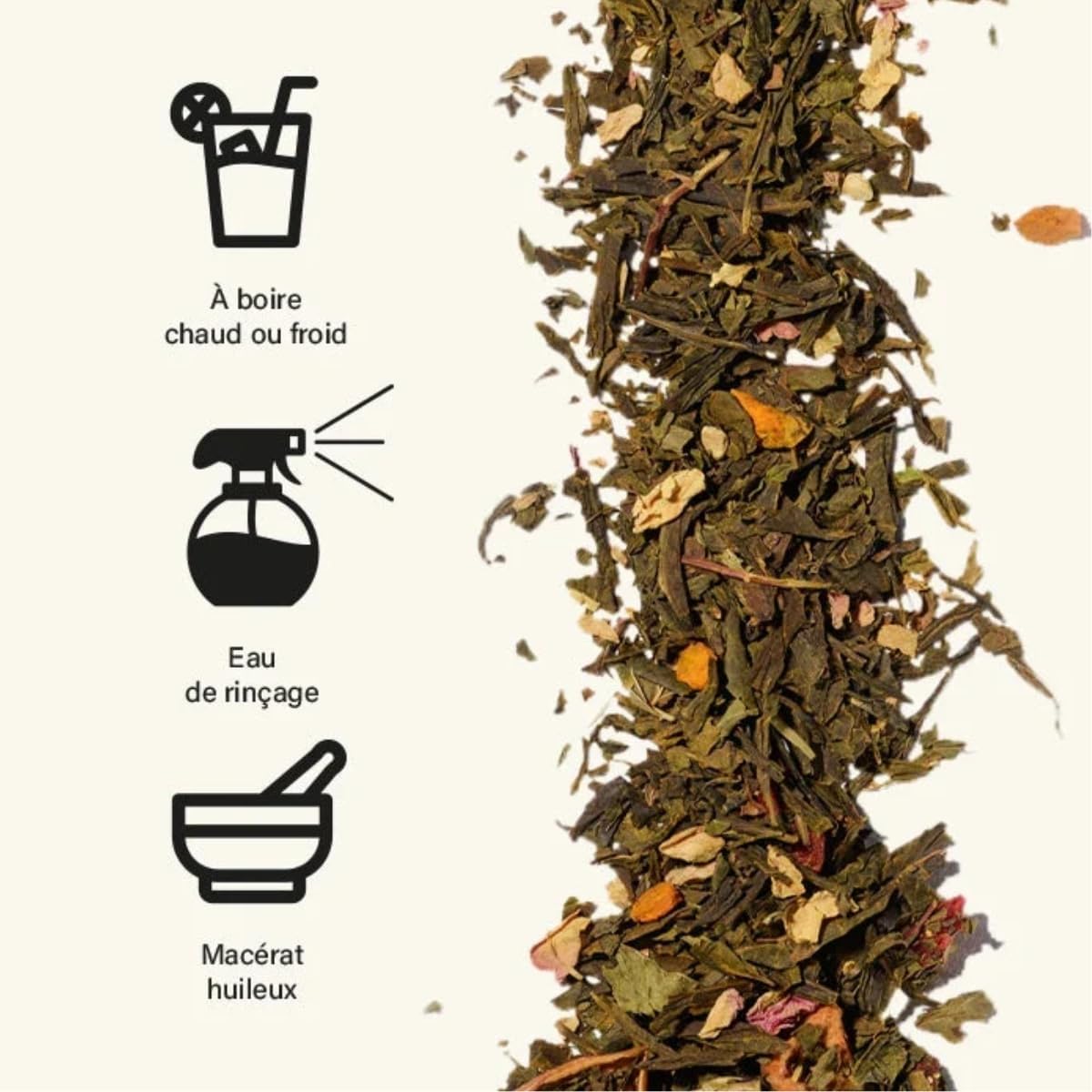 Madame La Présidente – Resolution N°2 - Hair Detox Tea – Sanitizes & purifies the scalp, helps reduce dandruff & discomfort – Drinking or rinsing water/DIY – Green tea & plants – 100g - Image 5