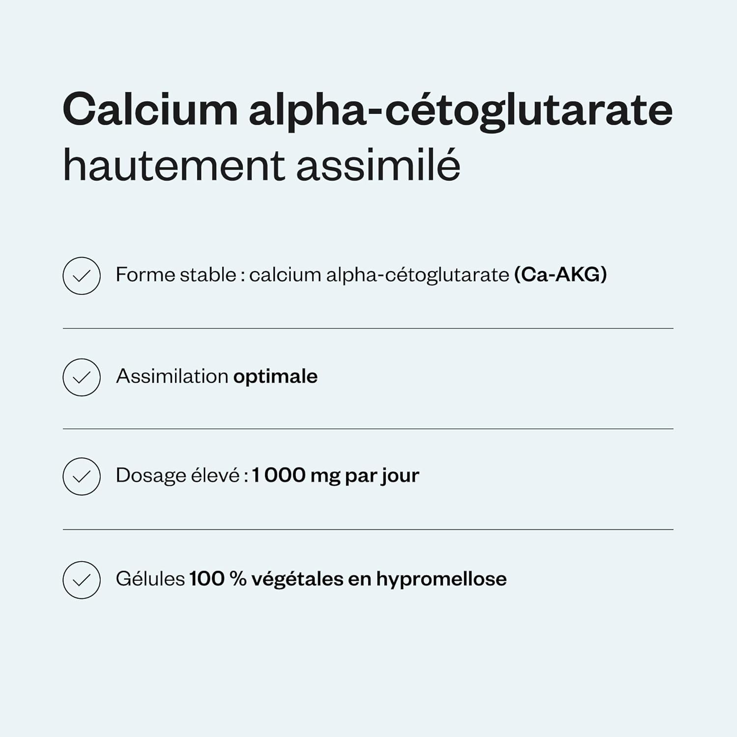 Calcium AKG - Calcium Alpha-Ketoglutarate (Ca-AKG) Supplement - Cell Health & Longevity - High Dosage (1000 mg per Day) - Optimal Bioavailability - 60 Vegetable Capsules - SuperSmart - Image 4