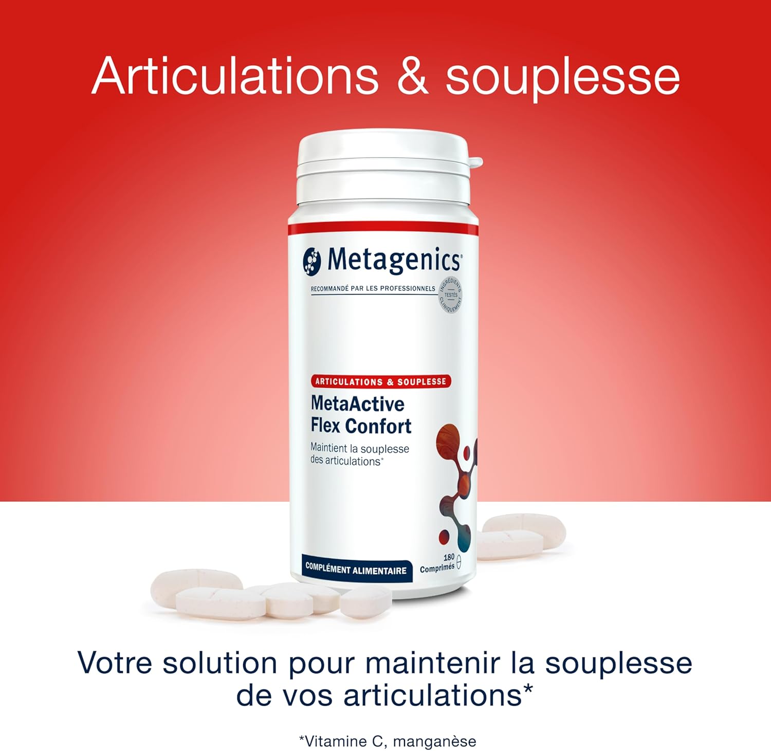 Metagenics - MetaActive Flex Confort - Glucosamine, Chondroitin and MSM for Cartilage and Joints - 180 Tablets - Image 3