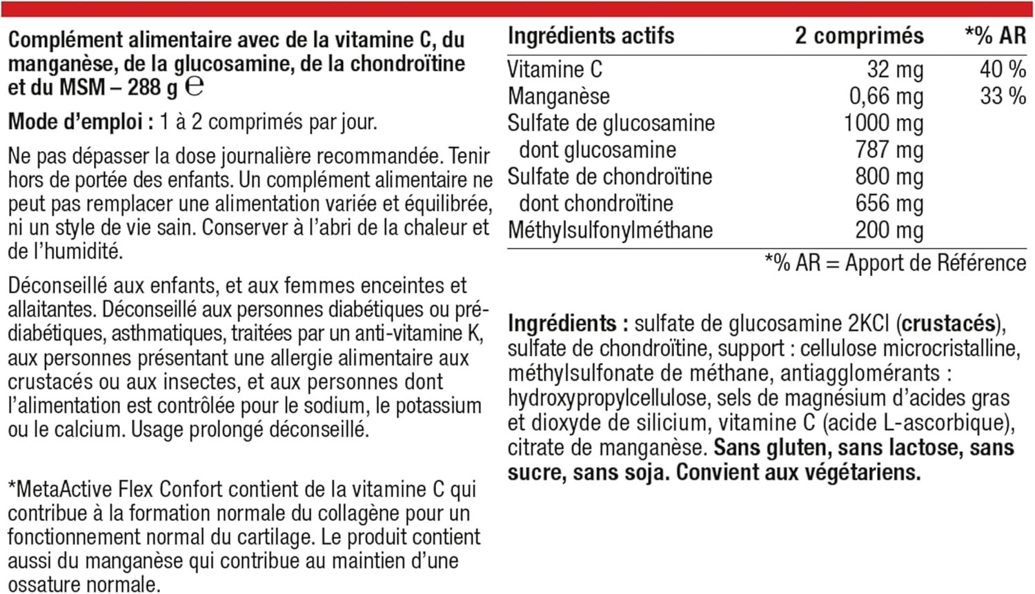 Metagenics - MetaActive Flex Confort - Glucosamine, Chondroitin and MSM for Cartilage and Joints - 180 Tablets - Image 7