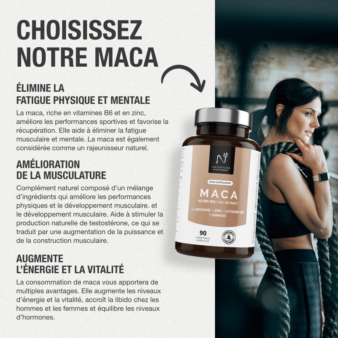 Maca Andina Ultra Concentrate 40.000 mg/day 25:1 | L-Arginine, Zinc, Vit. B6 & Ginkgo – Energy, Vitality & Personal Power | 90 Capsules - Image 6