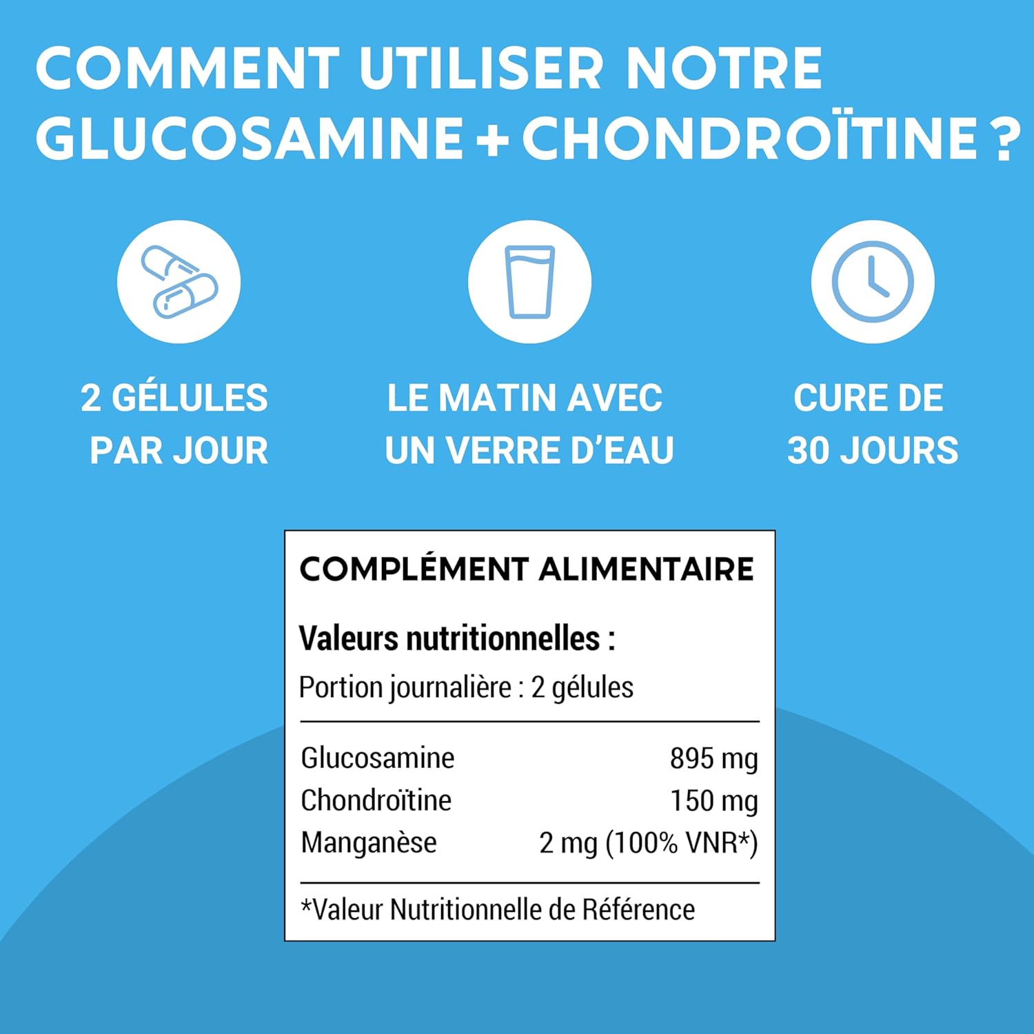 GLUCOSAMINE + CHONDROITIN | Painful joints, Mobility | 60 capsules | Dietary supplement | Made in France | Glucosamine chondroitin - Image 4