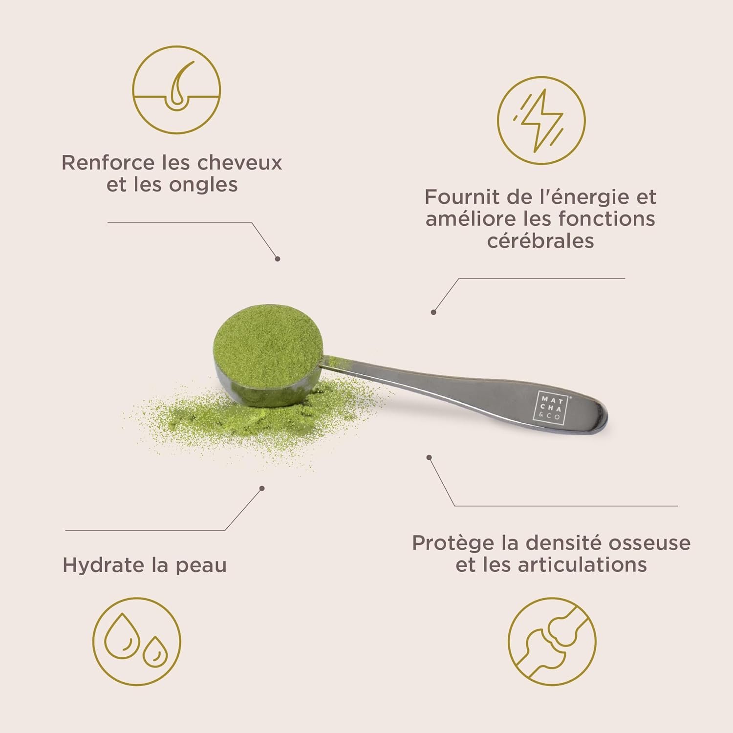 Matcha Collagen Powder with Magnesium and Hyaluronic Acid - Matcha Lemon Flavour - For Joints, Skin and Nails - 296g - Image 4