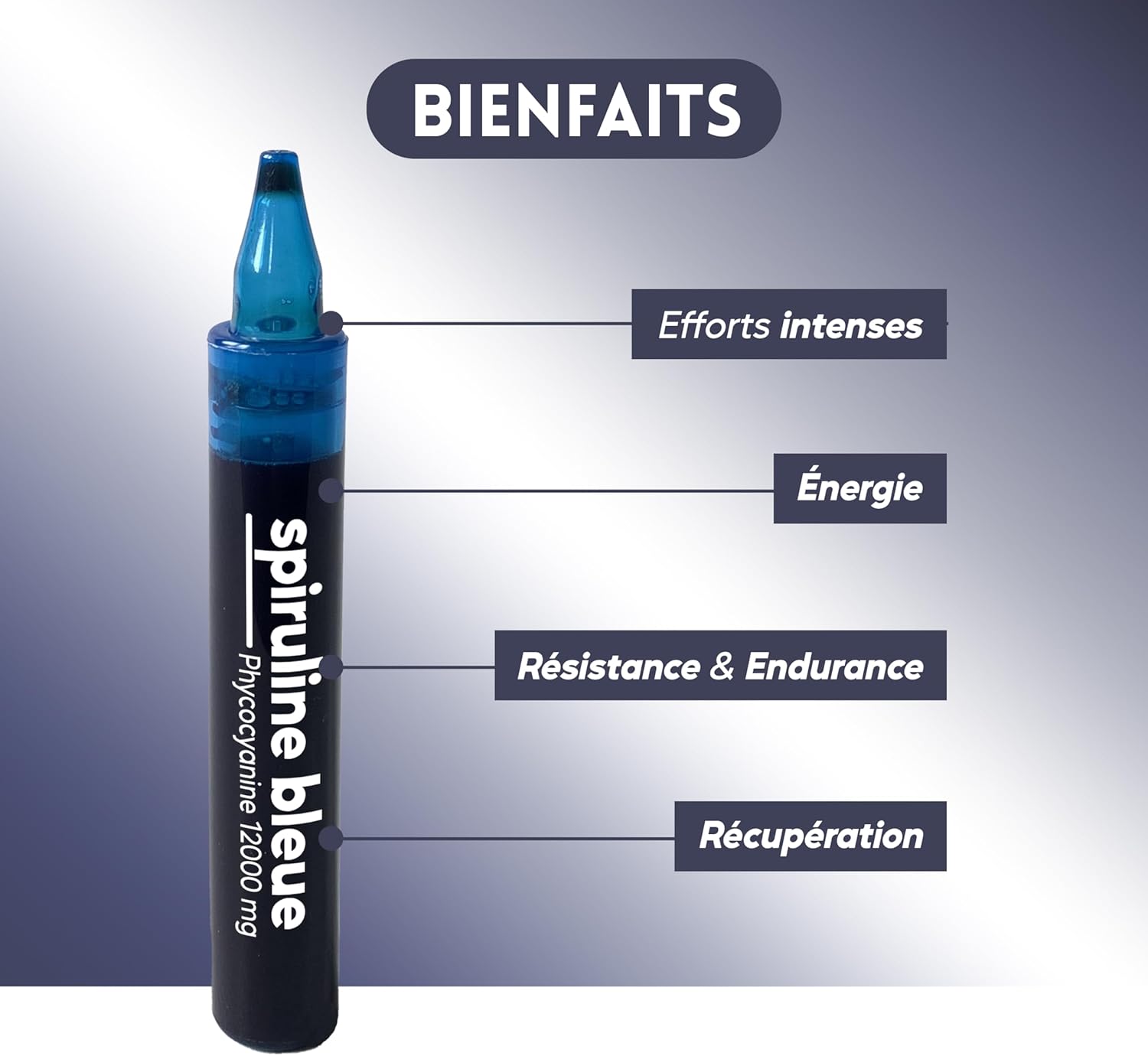 Ultra Concentrated Phycocyanin at 12,000mg/L - Blue Spirulina for Athletes - Increases Perf, Endurance and Accelerates Recovery - 10 Day Cure - 100% Natural - Made in France Performe - Image 4