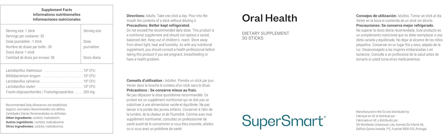 Oral Health - Probiotic and Prebiotic - Fights Bad Breath - Fights Oral Inflammation and Caries - 4 Billion Microorganisms per Stick - Fructo-Oligosaccharides Supersmart - Image 3