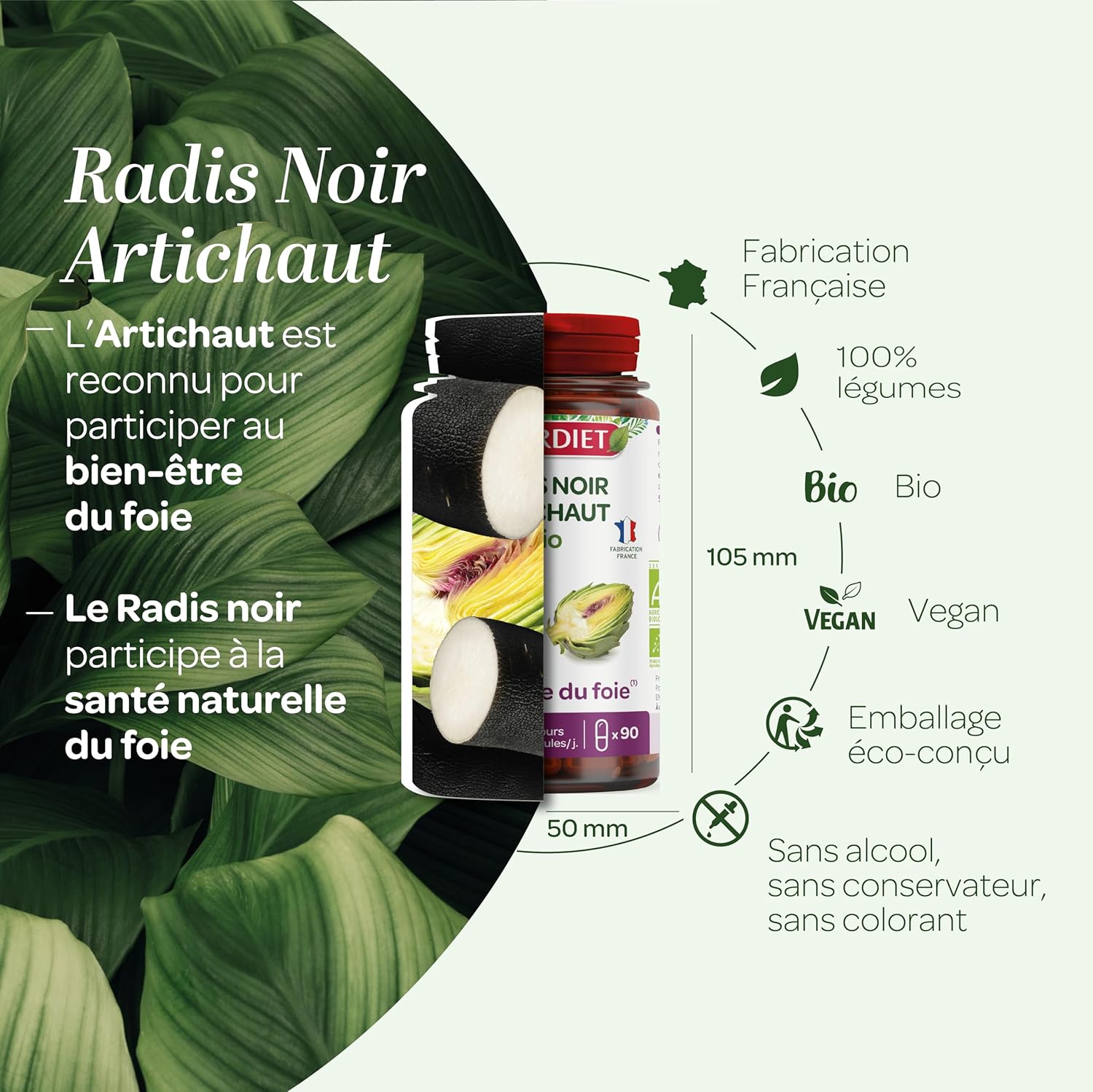 SUPERDIET - RADIS NOIR ARTICHOKE ORGANIC – Liver well-being – Herbal medicine – Made in France – 90 capsules - Image 4