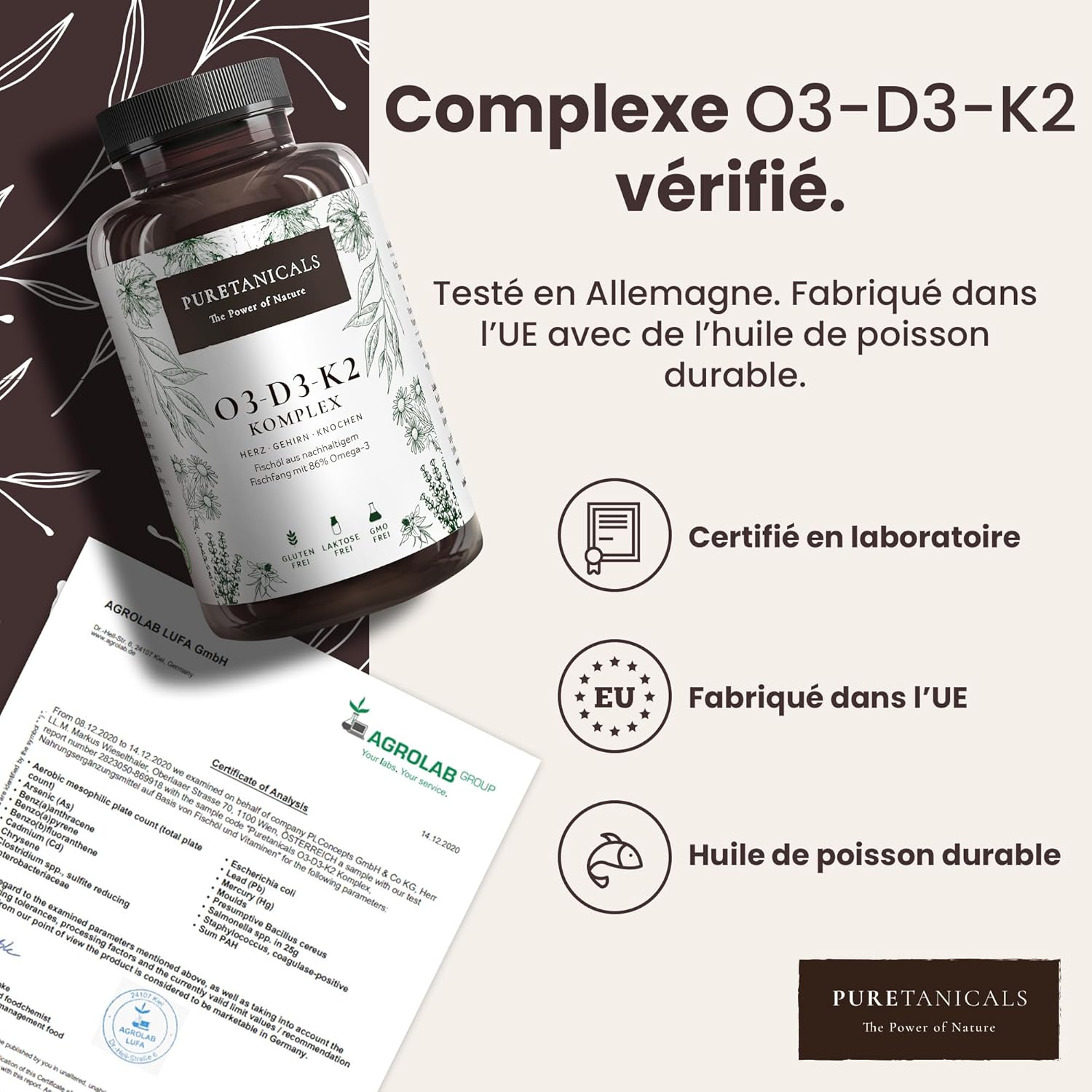 Omega 3 + Vitamin D3 + K2 MK7 All-Trans - Premium Essentials O3-D3-K2 High Dosage Complex - Fish Oil with EPA & DHA Fatty Acids, Vit D3 K2 | Omega3 Drops | 240 Capsules - Image 3