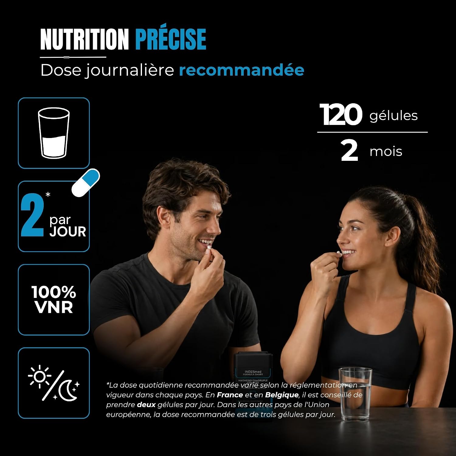 Magnésium Complex - Bisglicinate, Citrate, Malate, Oxyde avec Vitamines B5, B6, B12 & Zinc | Fatigue, Stress & Douleurs Musculaires | Haute Absorption | 120 Gélules Végan | INDESmed FORMULA SMART - Image 6