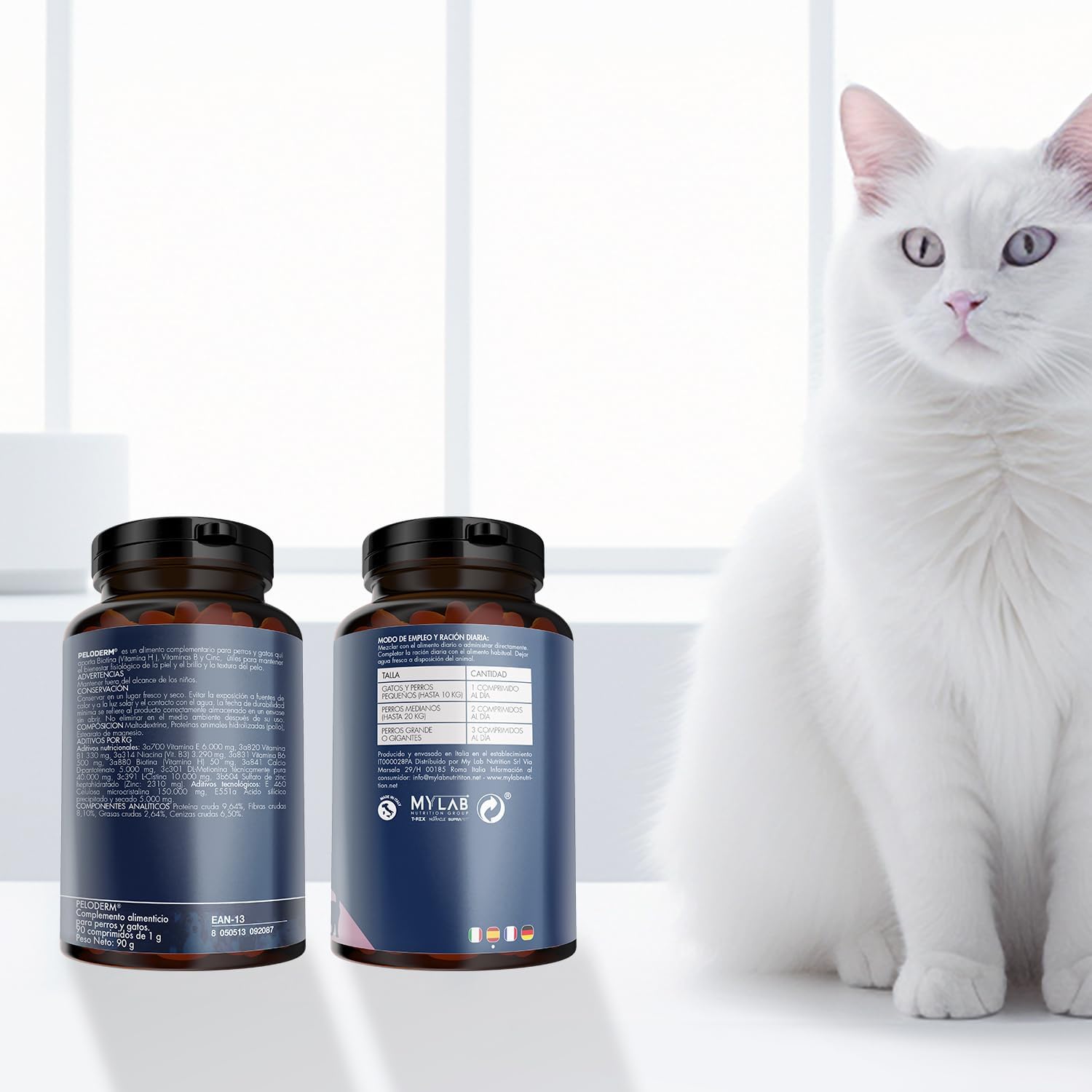 Suprapet, Peloderm for Dogs and Cats 90 Tablets with Biotin, Zinc, B Vitamins, Methionine and Cystine for Wellness and Shine of the Hair | Supplementary Nutrition - Image 6