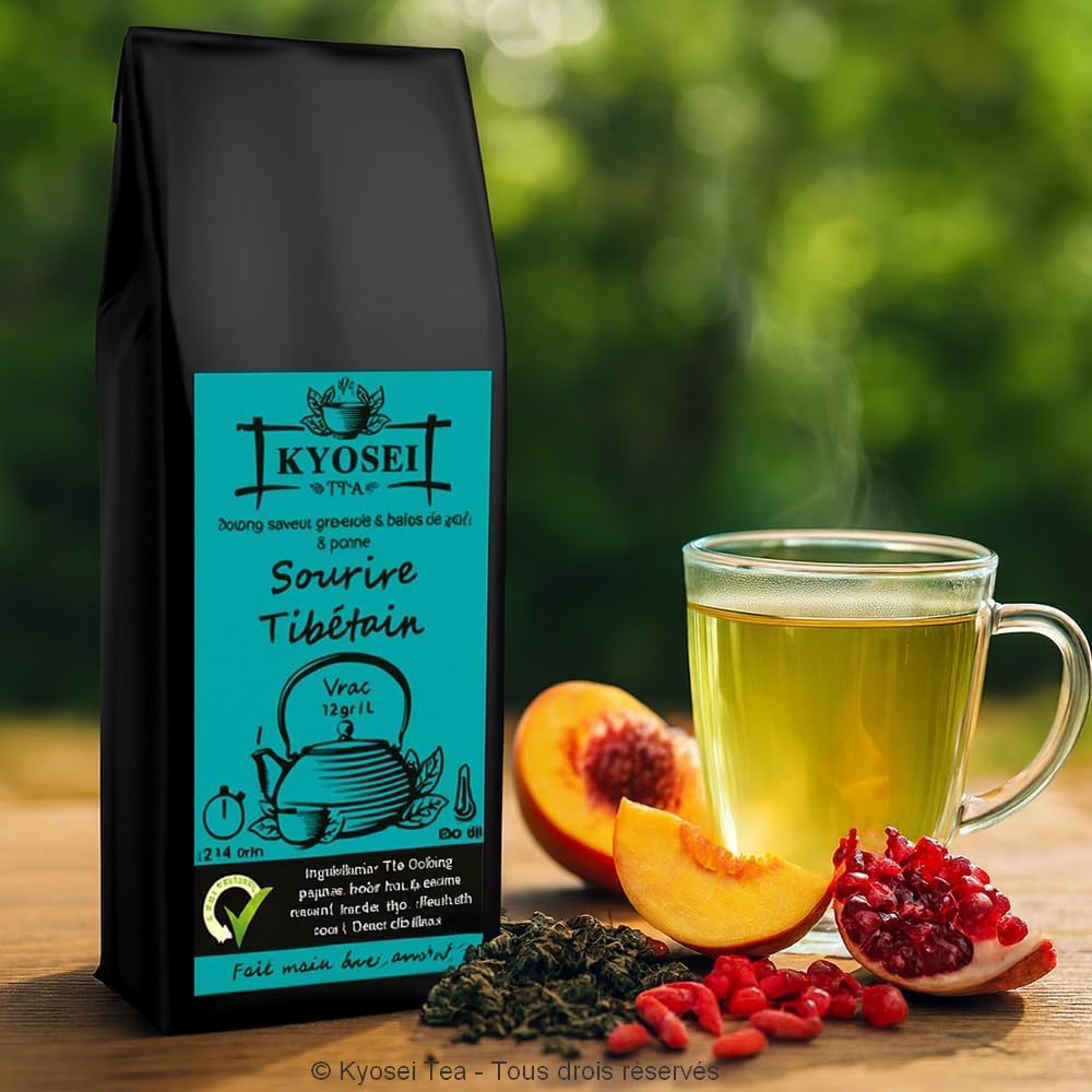 Kyosei Tea – Premium Oolong Tea "Tibetan Smile" – Bulk 100g – Fruit & Flower China Tea – Pomegranate, Peach, Fig & Goji Berry – Non-GMO & Gluten Free - Image 4