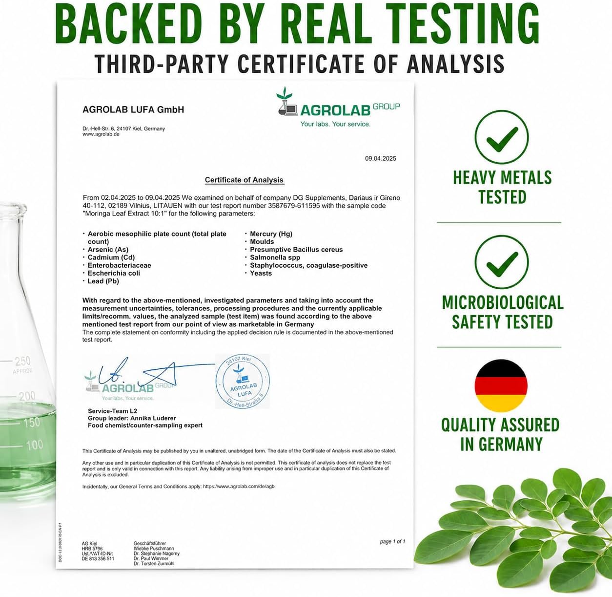 Hepatica Moringa Leaf (Moringa Oleifera) 5,000 mg Equivalent | Extract 10:1 500 mg | 90 Vegan Capsules | GMP & Independent Lab - Image 7