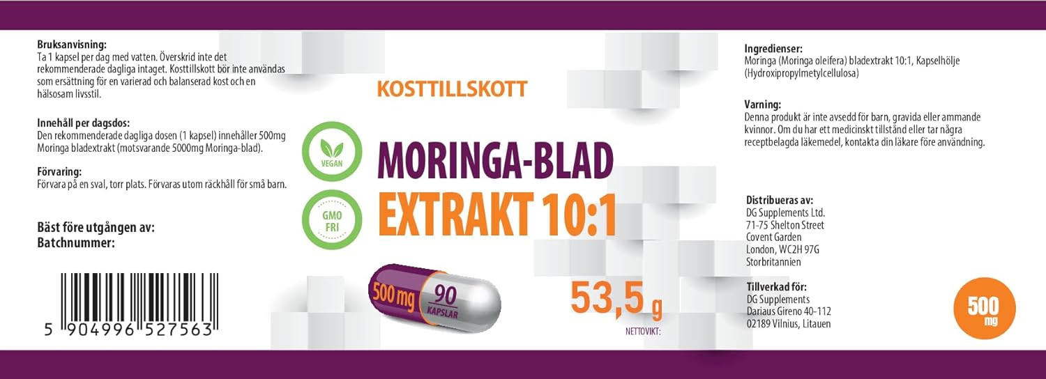 Hepatica Moringa Leaf (Moringa Oleifera) 5,000 mg Equivalent | Extract 10:1 500 mg | 90 Vegan Capsules | GMP & Independent Lab - Image 9