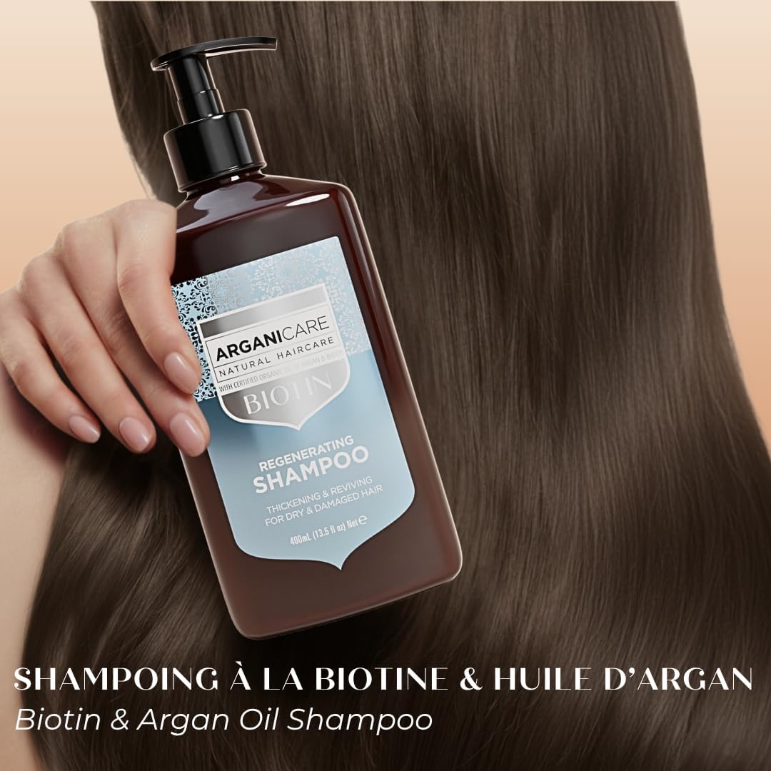 Biotine & Collagen Strengthening Conditioner 400ml - Thickening Care for Fine and Damaged Hair, Natural Formula with Argan Oil, Easy Detangling, Softness & Shine - Image 6