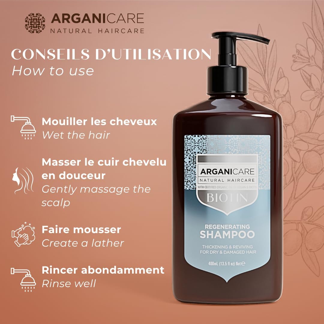 Biotine & Collagen Strengthening Conditioner 400ml - Thickening Care for Fine and Damaged Hair, Natural Formula with Argan Oil, Easy Detangling, Softness & Shine - Image 7