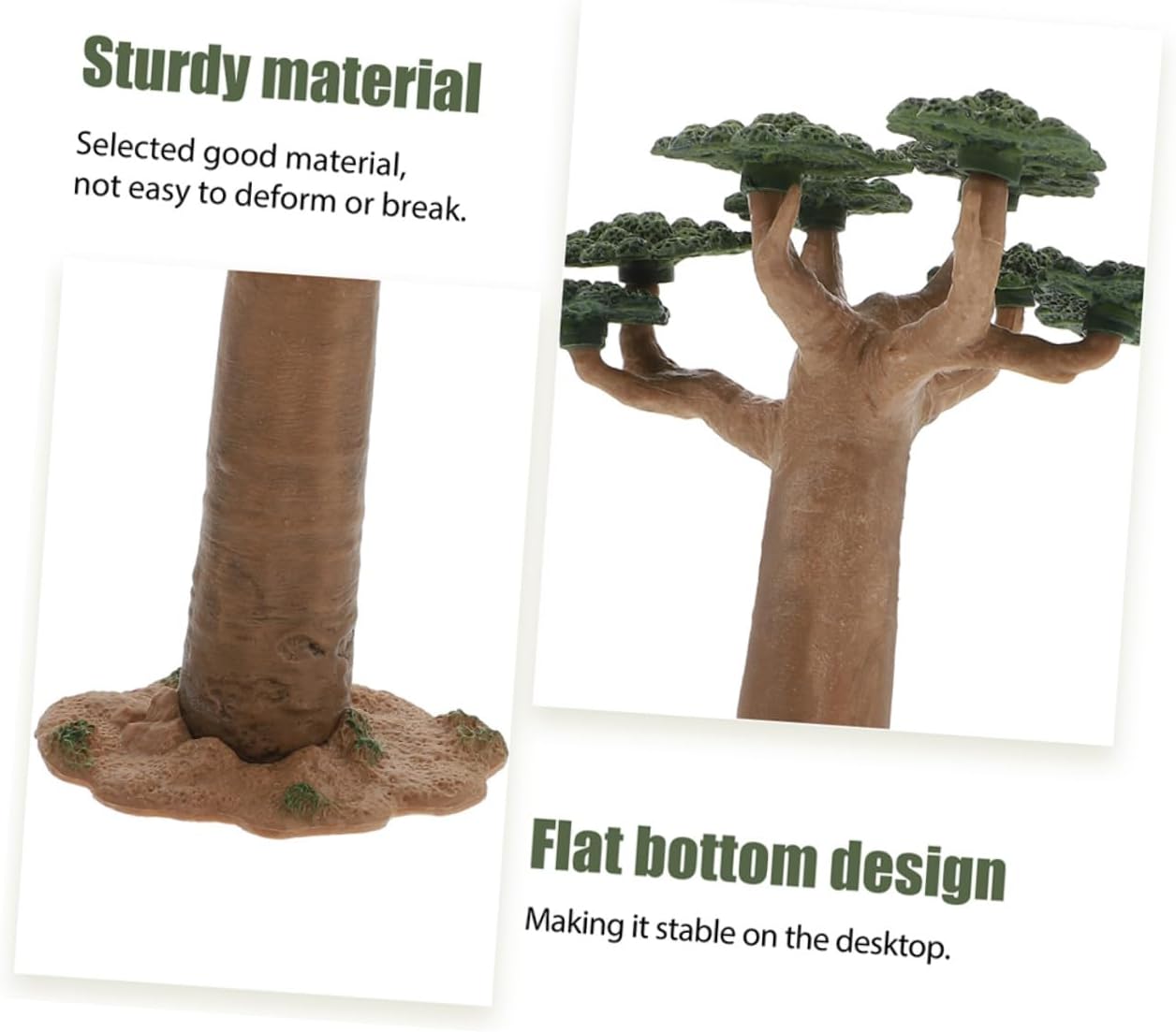 COHEALI Modèle Mini Baobab Artificiel en PVC, Décoration Stable et Résistante pour Table de Maquettes ou Décoration Intérieure, Lot de 2 Pièces Fond Plat - Image 9