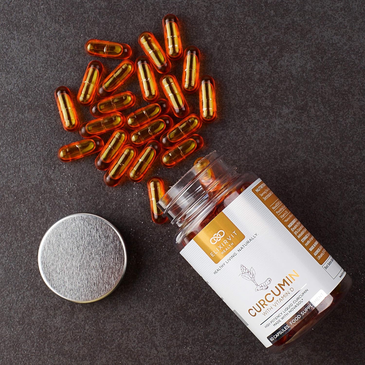 Turmeric Liquid Curcumin With Vitamin D – 185 X More Bioavailable Than Standard Turmeric/Curcumin – Immediately Absorbable – 60 NovaSOL Curcumin Capsules - Image 7