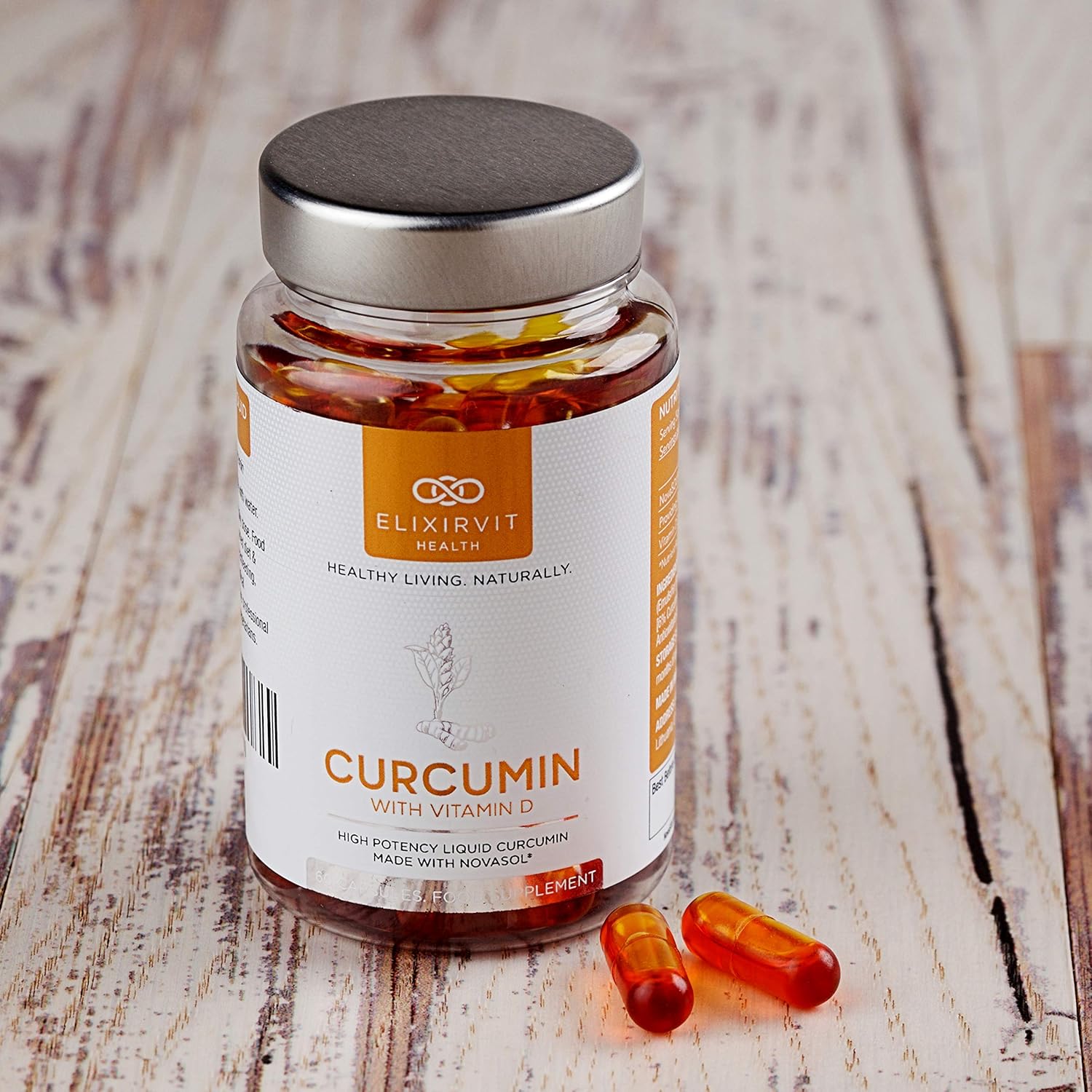 Turmeric Liquid Curcumin With Vitamin D – 185 X More Bioavailable Than Standard Turmeric/Curcumin – Immediately Absorbable – 60 NovaSOL Curcumin Capsules - Image 8