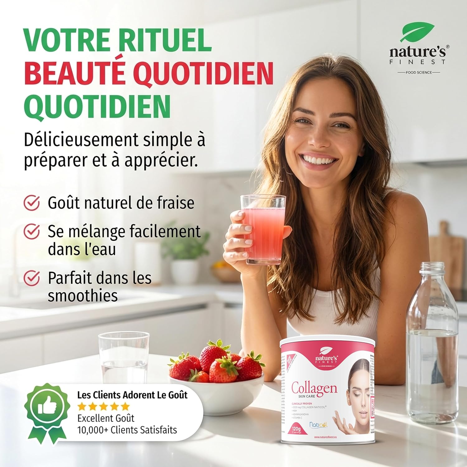 Nature's Finest Collagen Skincare with Naticol Marine Collagen, MSM and Vitamin C Powder, Hydrolyzed Marine Collagen Peptides Type 1 - Hair and Skin Collagen - Image 6