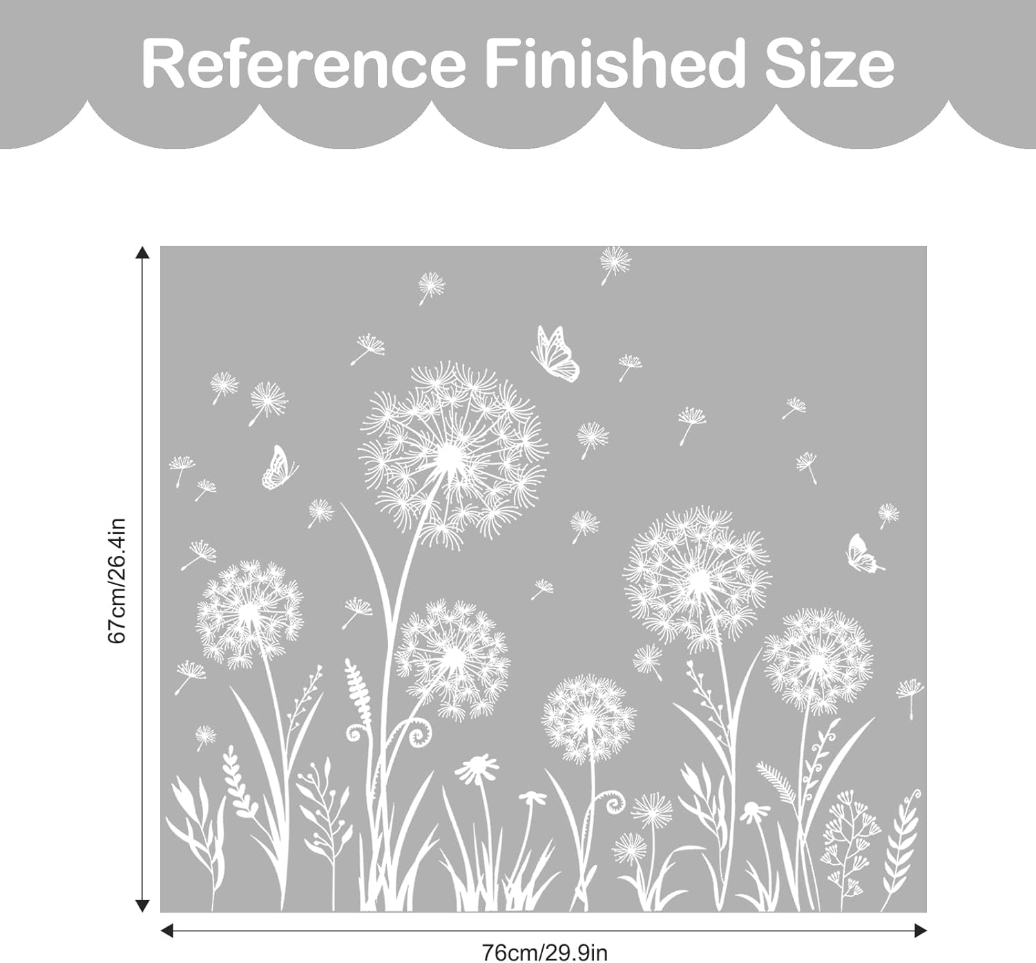 Tanlaby White Dandelion Window Stickers Flowers Butterflies Anti-Collision Spring Summer Window Sticker for Bedroom Living Room Kitchen Shop Showcase Decoration - Image 4