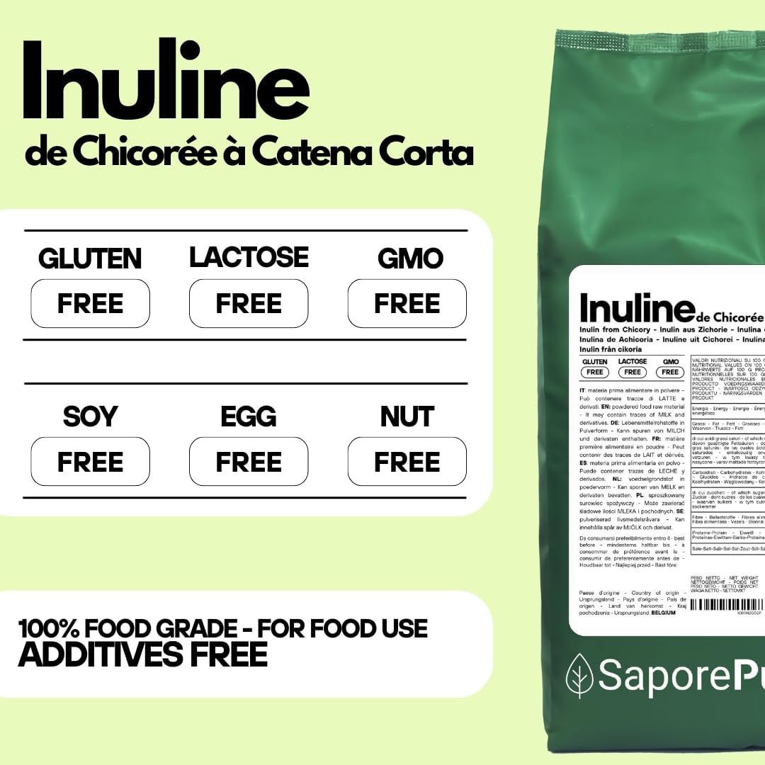 SaporePuro Inulin powder 1000g - prebiotic fiber - chicory root - Inulin powder - Image 5